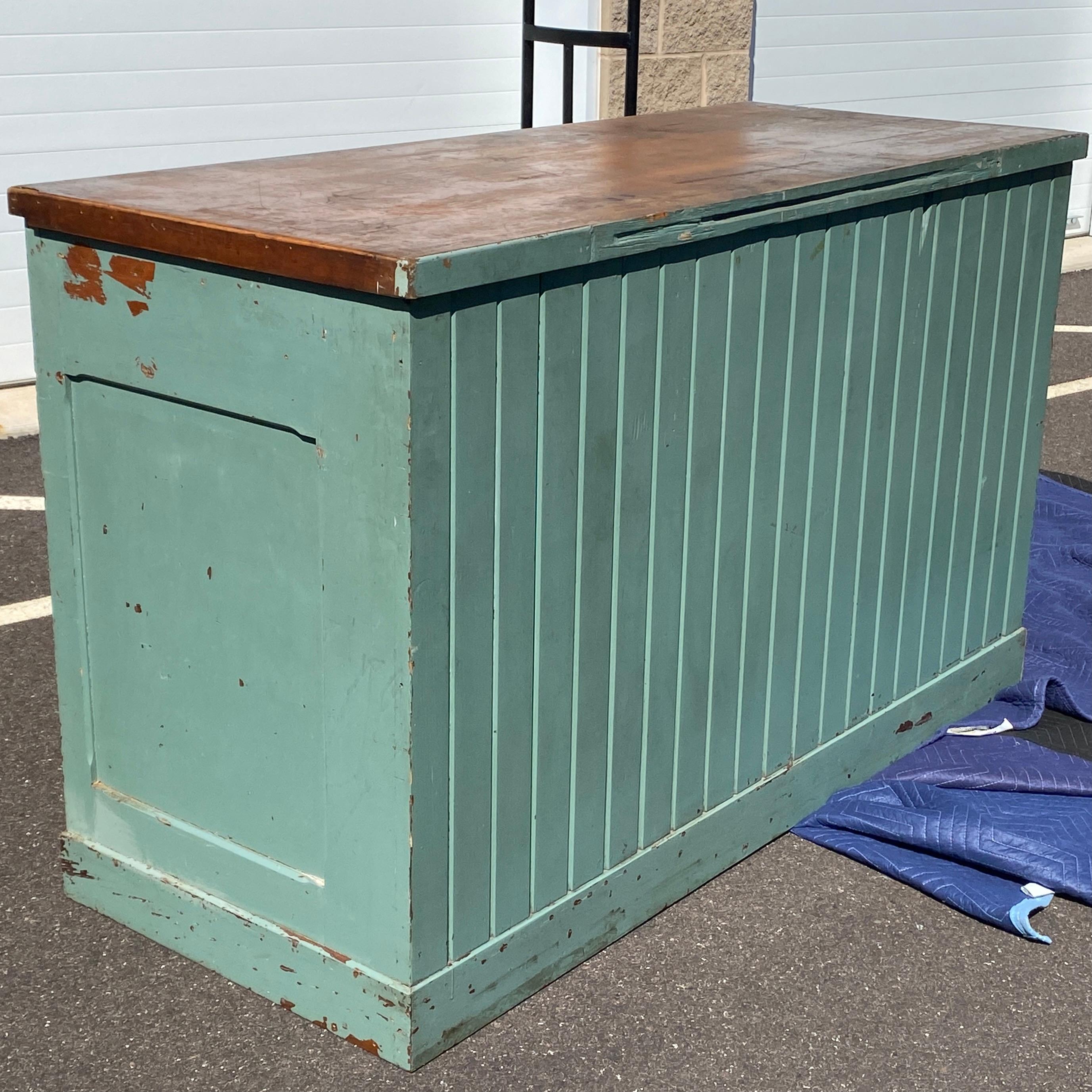Industrial Salvage Post Office Standing Desk Workbench Table For Sale 2