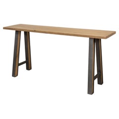 Table console industrielle en forme de cheval de scie