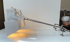 Lámparas de pared o de pinza de estilo industrial escandinavo de Davids Lampe, década de los 70, juego de 2