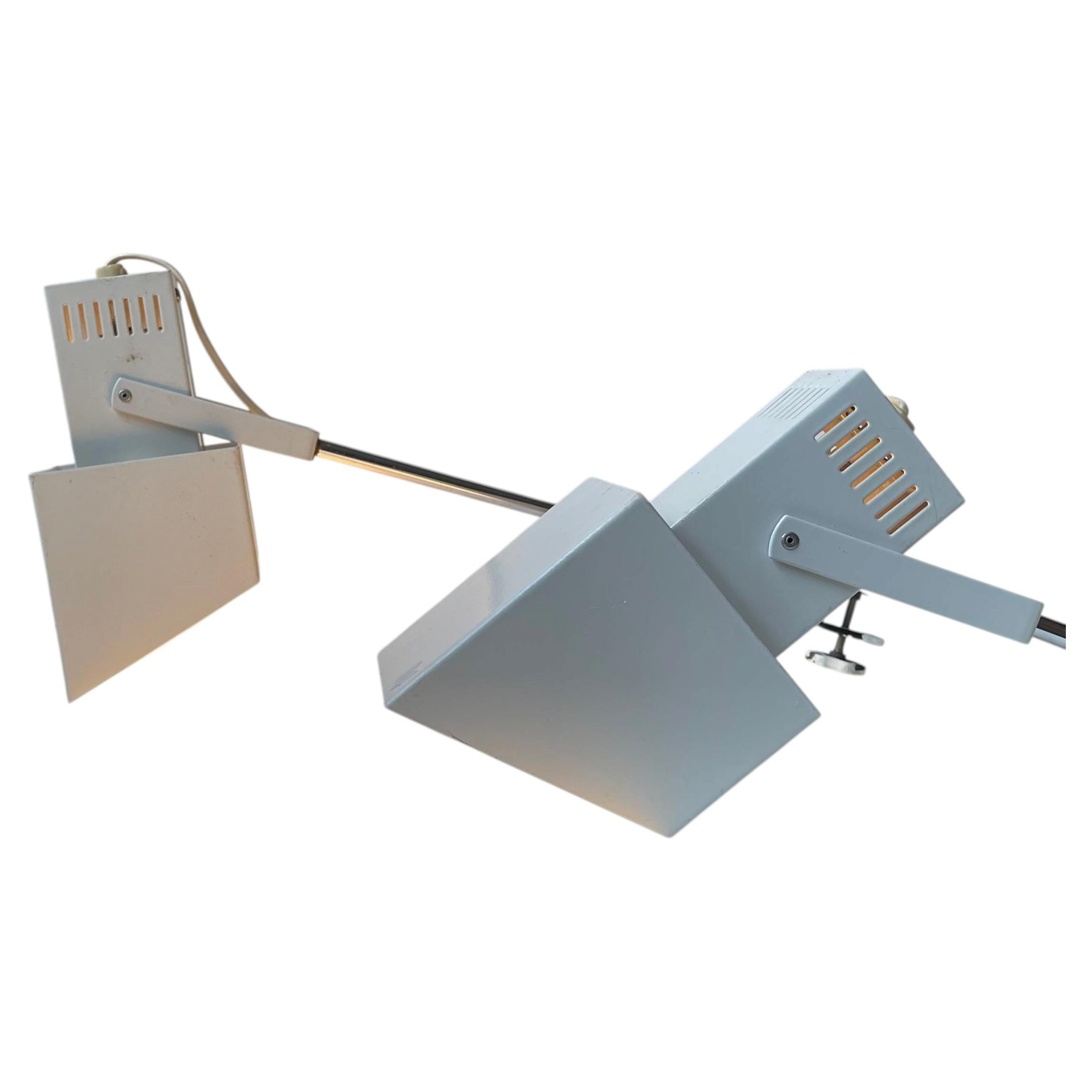 Industrial Scandinavian Wall or Clamp Lamps by Davids Lampe, 1970s, Set of 2