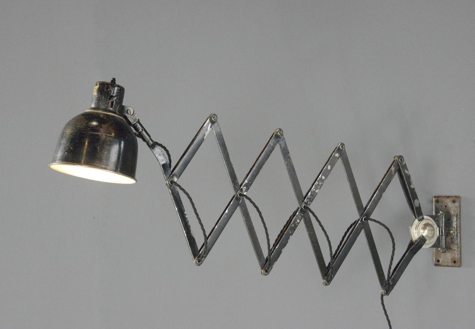 Industrial Scissor Lamp By PeHaWe Circa 1930s For Sale 4
