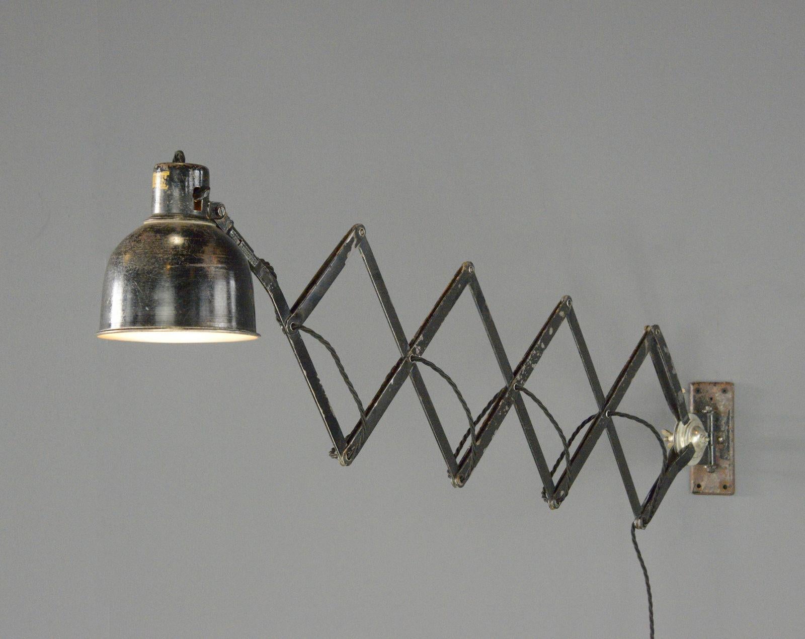 Industrial Scissor Lamp By PeHaWe Circa 1930s For Sale 5