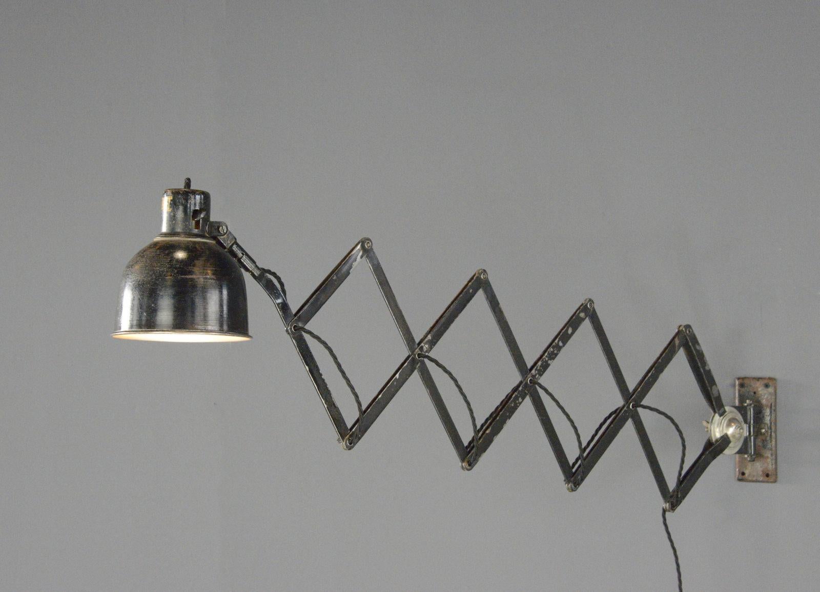 Industrial Scissor Lamp By PeHaWe Circa 1930s For Sale 6