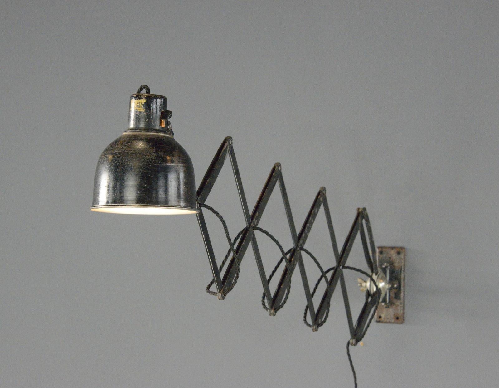 Industrial Scissor Lamp By PeHaWe Circa 1930s For Sale 8