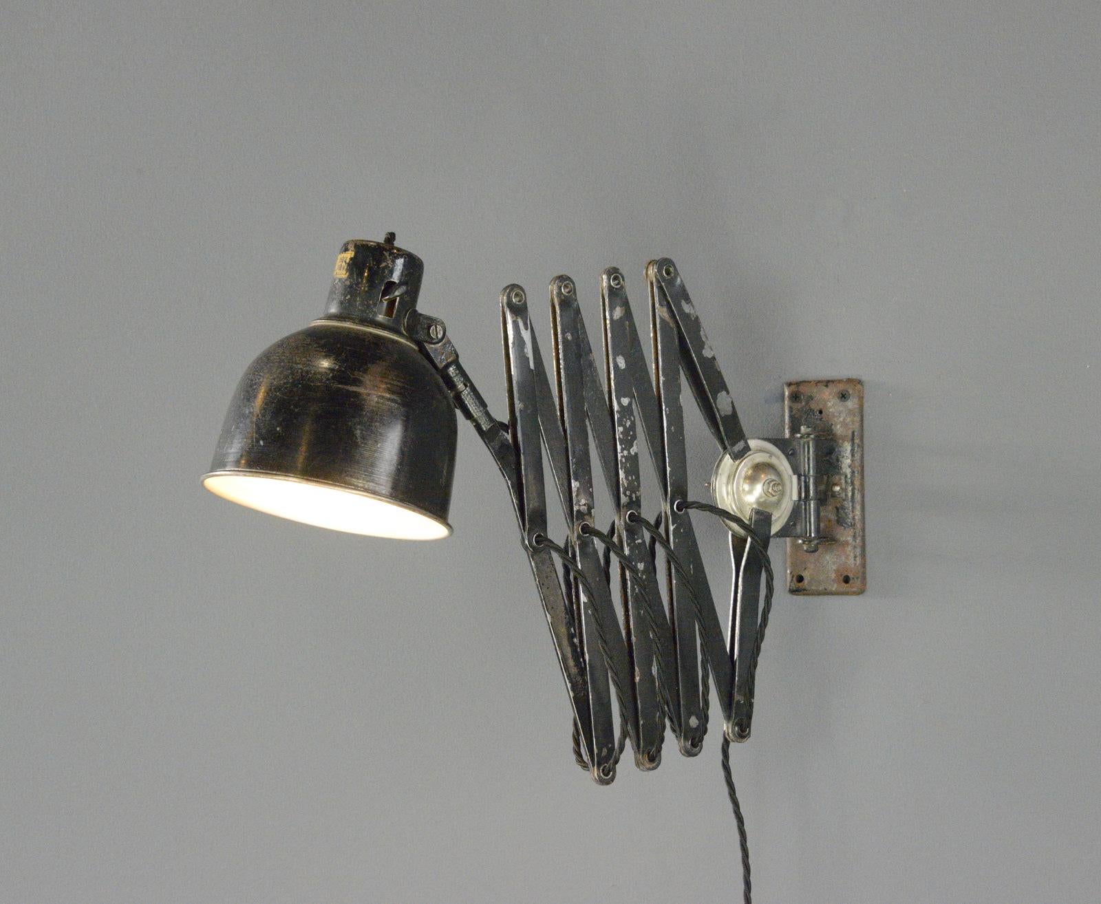 Industrial Scissor Lamp By PeHaWe Circa 1930s For Sale 10