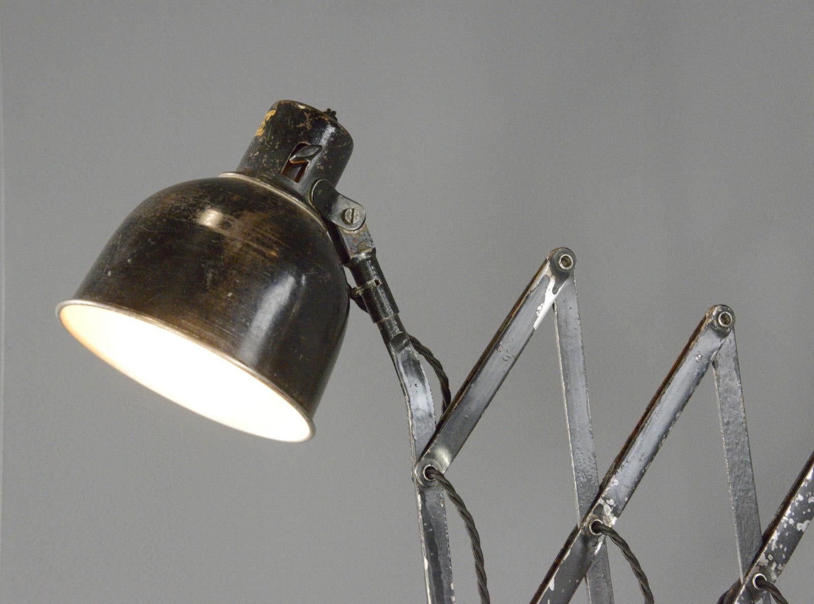 Industrial Scissor Lamp By PeHaWe Circa 1930s For Sale 3