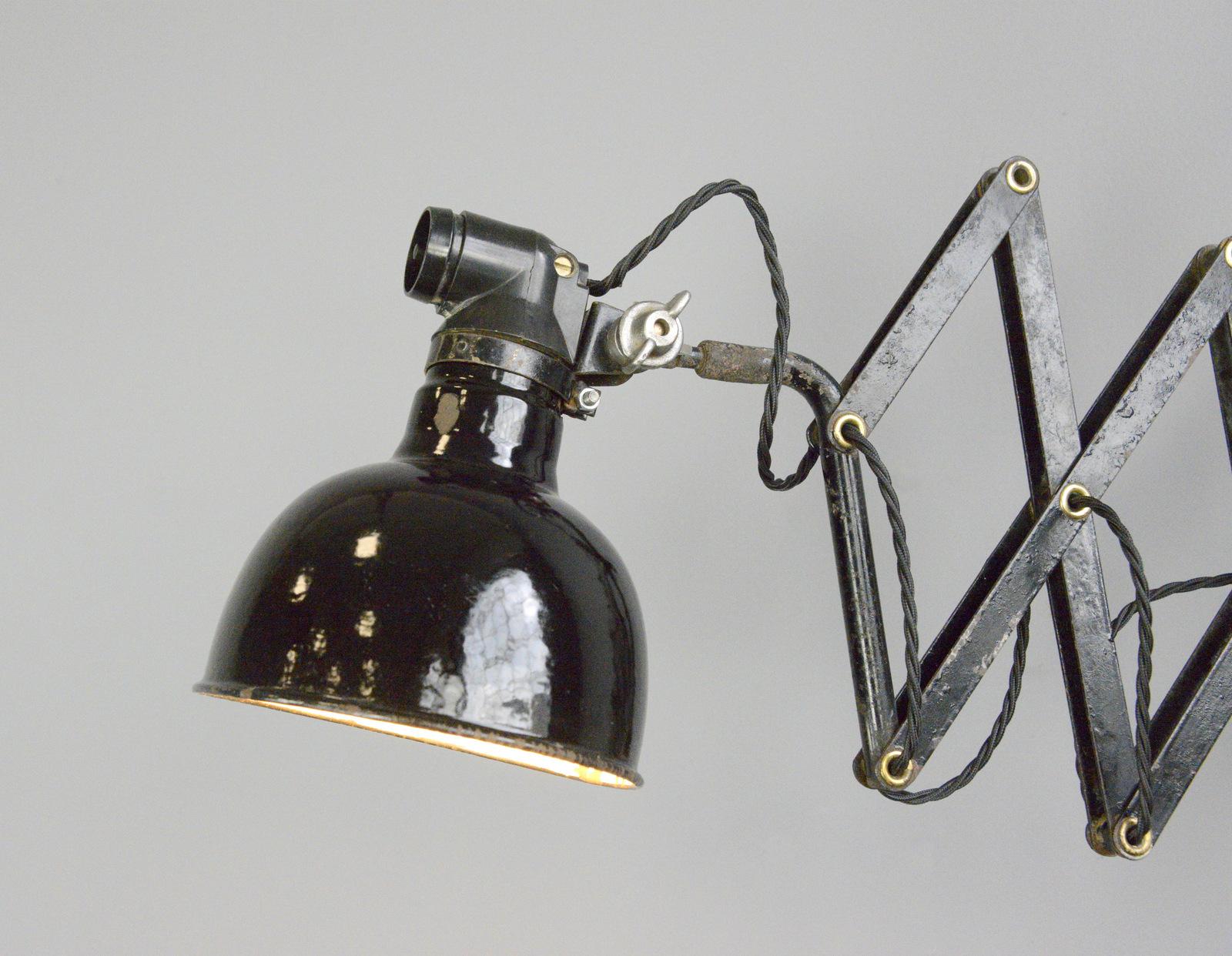 German Industrial Scissor Lamp by Rademacher, Circa 1930s