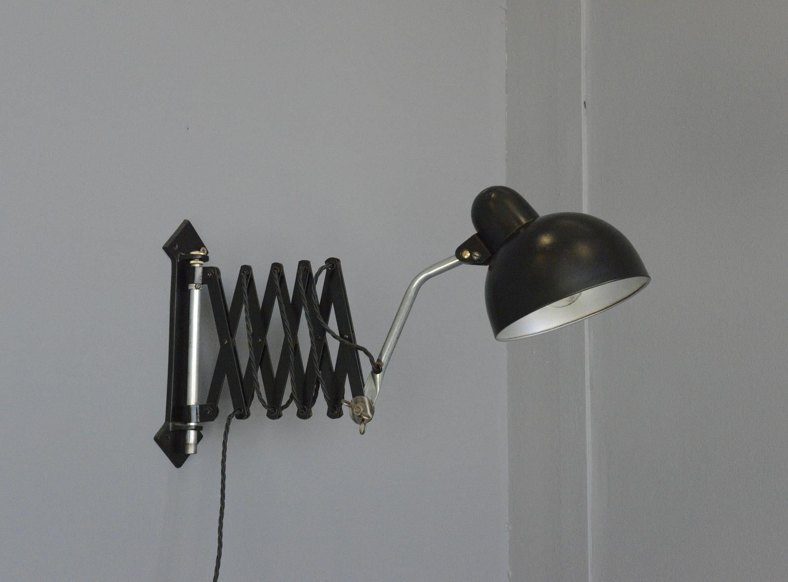 Steel Industrial Scissor Lamp, circa 1930s