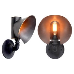 Industrial Sconce With Unique Candle Shade