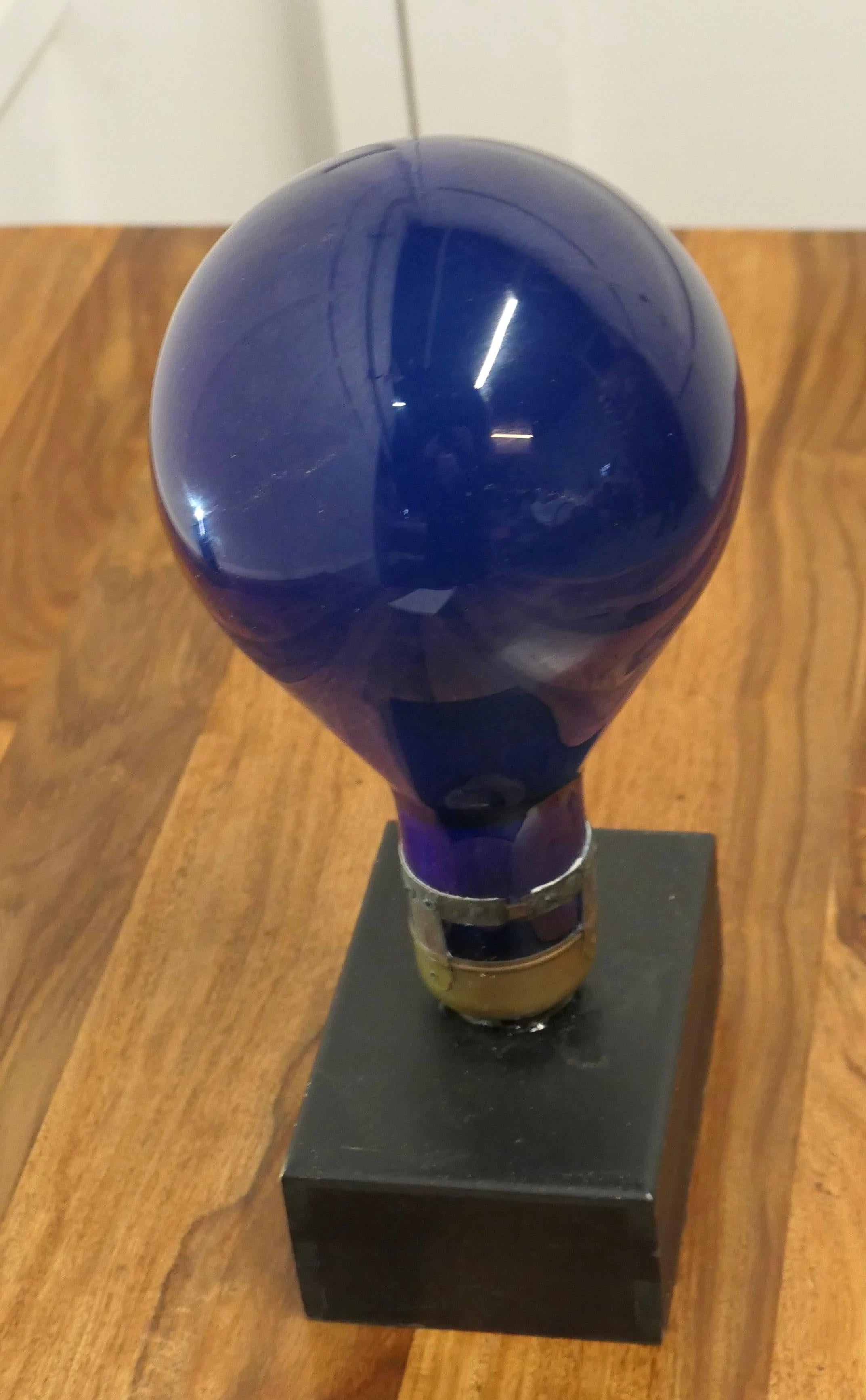 Art Glass Industrial Sculpture Made From an Early American Light Bulb For Sale
