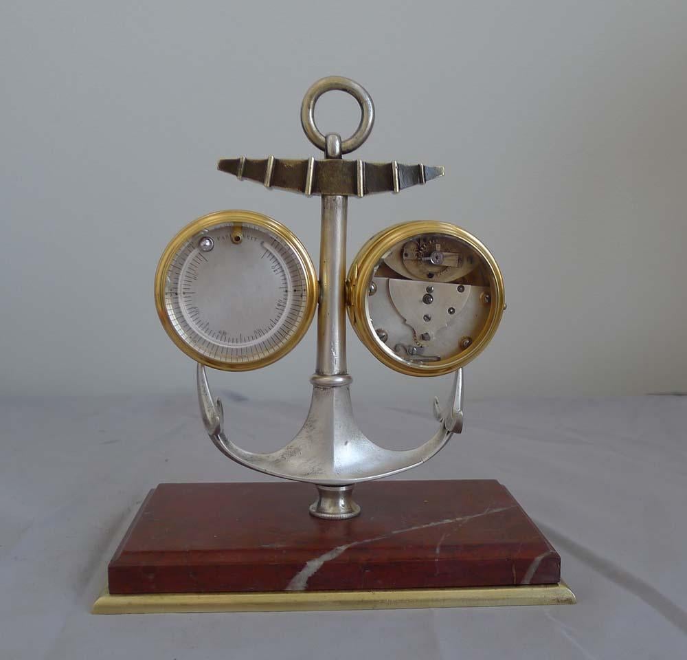 English  Industrial Series Marine small deskset of clock, barometer and thermometer For Sale