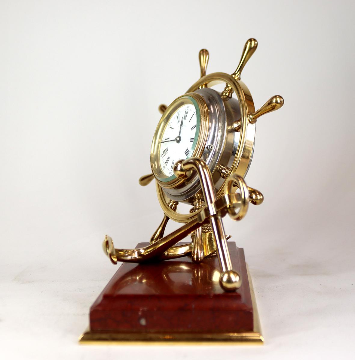 French Industrial Series Nautical Desk Clock For Sale