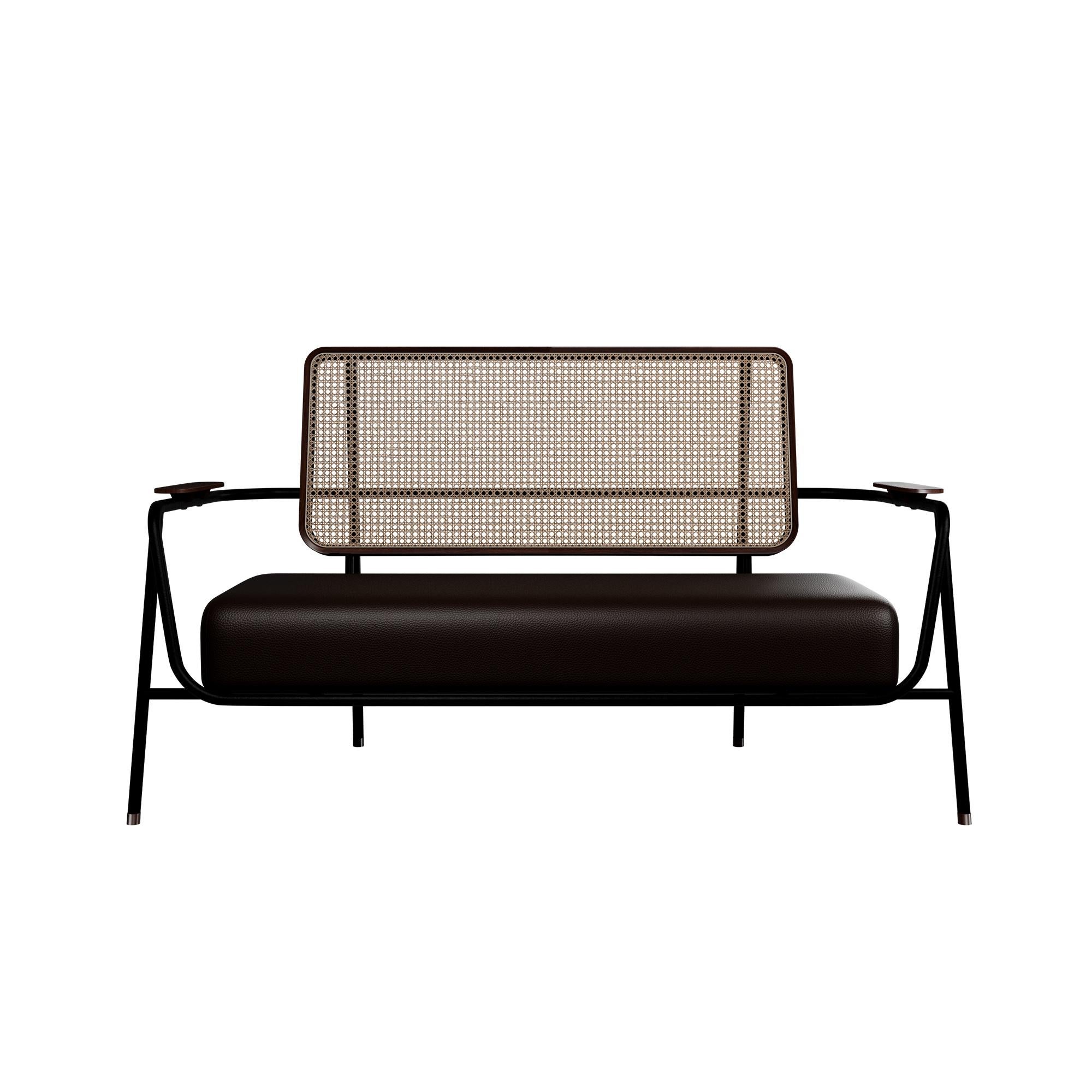 The DUV Settee is more than just a piece of furniture; it’s a harmonious blend of industrial strength and natural beauty. The iron structure provides exceptional durability and stability, making it a reliable choice for various settings. The genuine