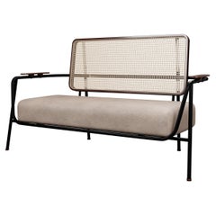 Industrial Settee DUV Cream leather handcrafted by Murmurio