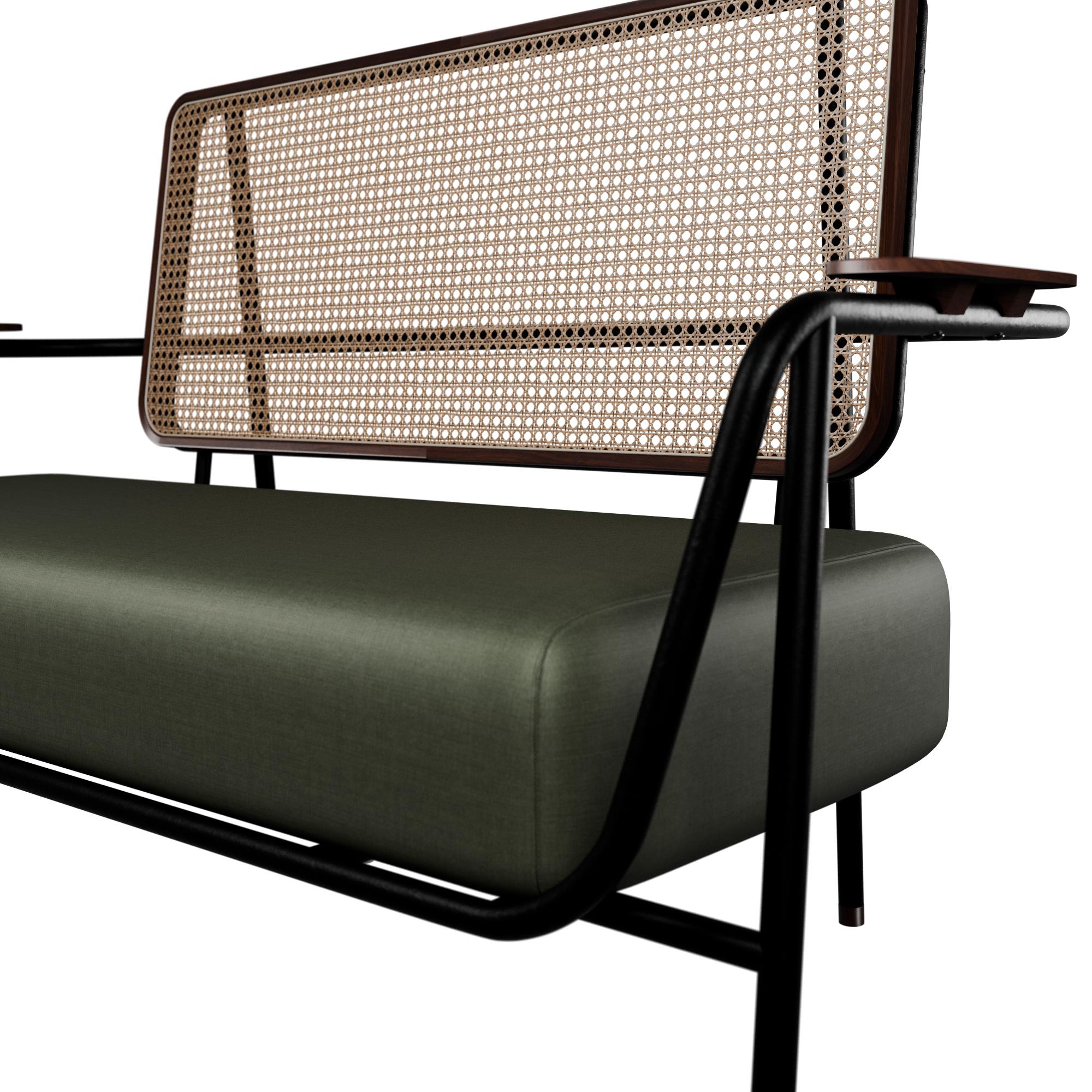 Industrial Settee DUV Forest velvet handcrafted by Murmurio In New Condition For Sale In Lordelo, PT