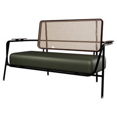 Industrial Settee DUV Forest velvet handcrafted by Murmurio