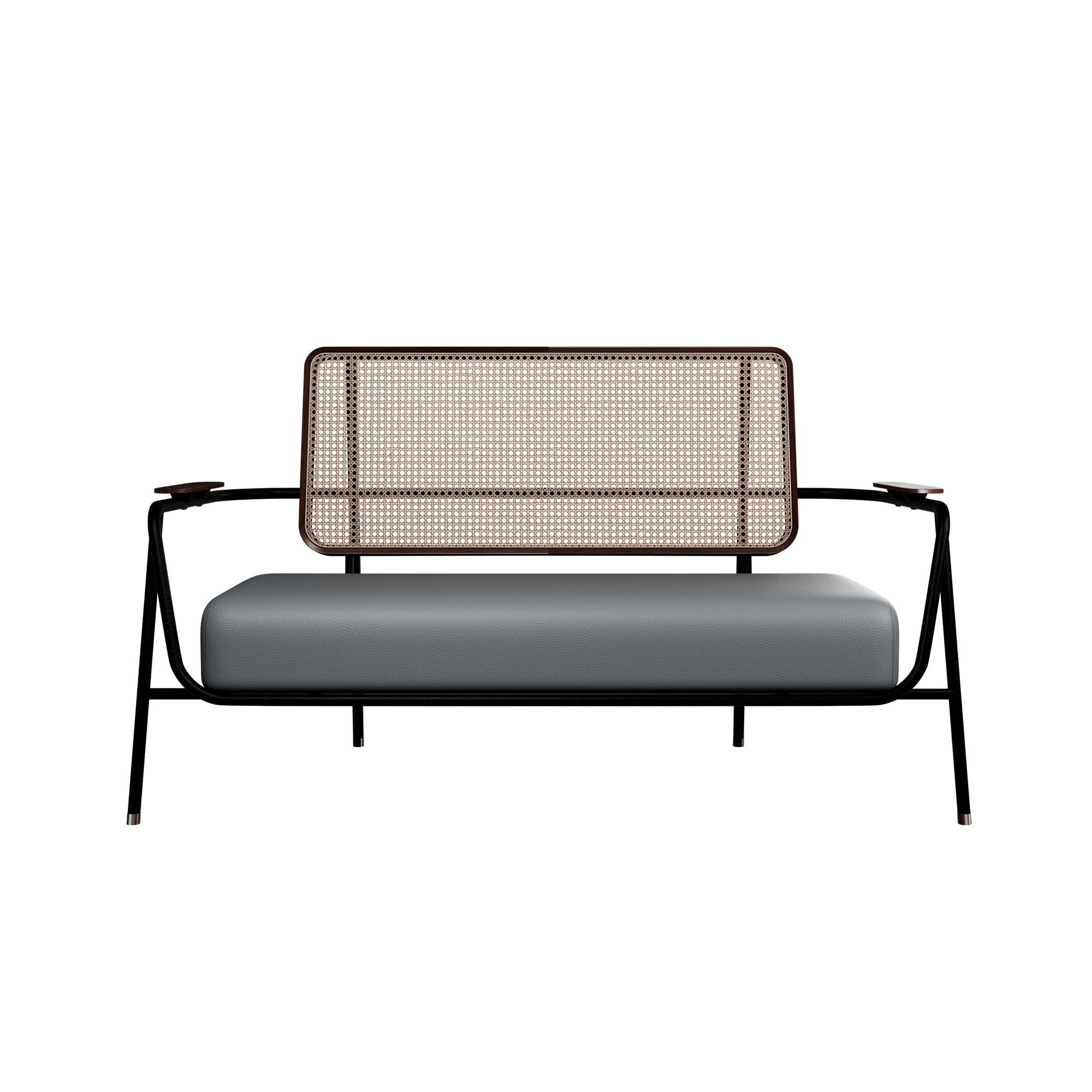 The DUV Settee is more than just a piece of furniture; it’s a harmonious blend of industrial strength and natural beauty. The iron structure provides exceptional durability and stability, making it a reliable choice for various settings. The genuine