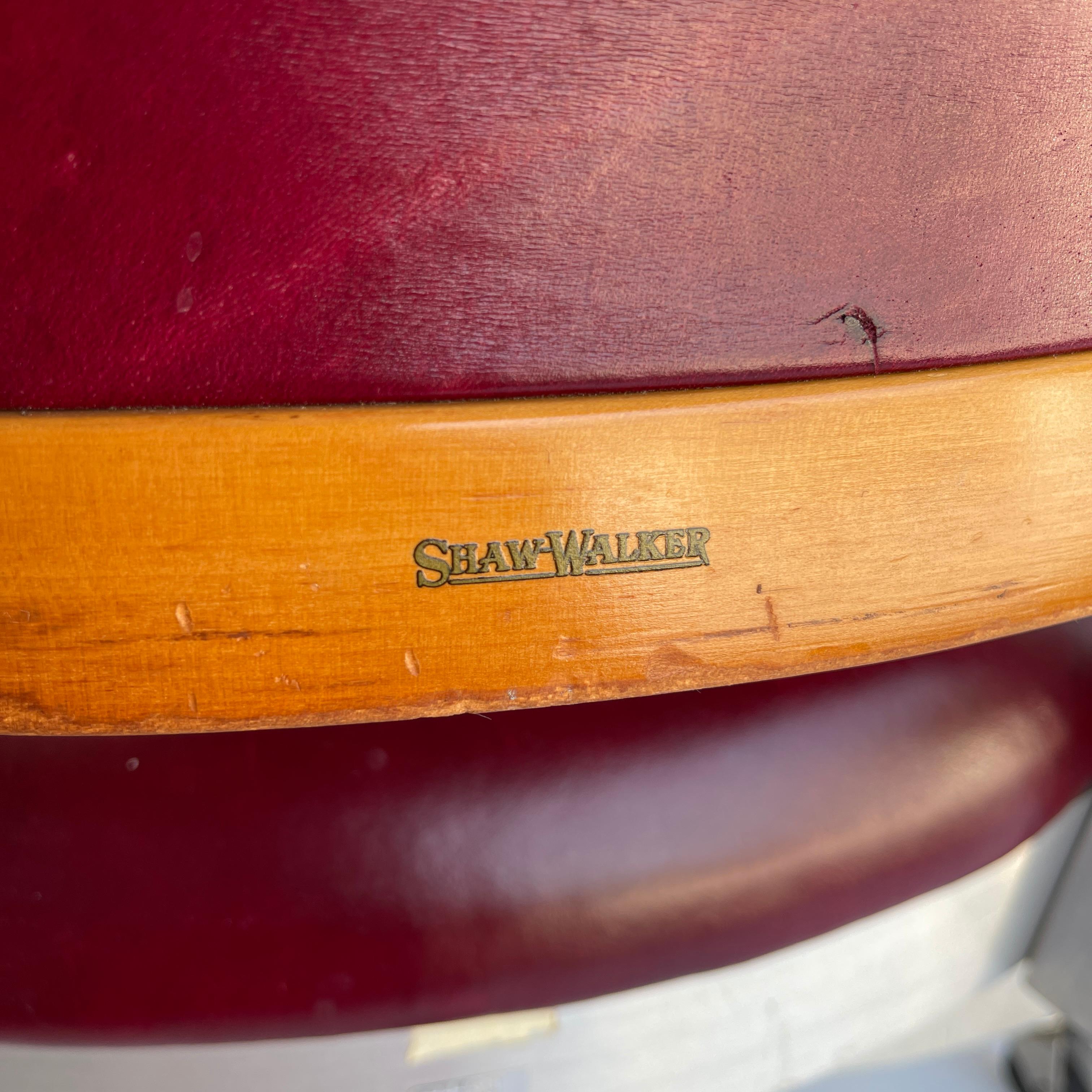 Industrial Shaw Walker Aluminum and Leather Desk Chair, Circa 1960 In Good Condition In Haddonfield, NJ