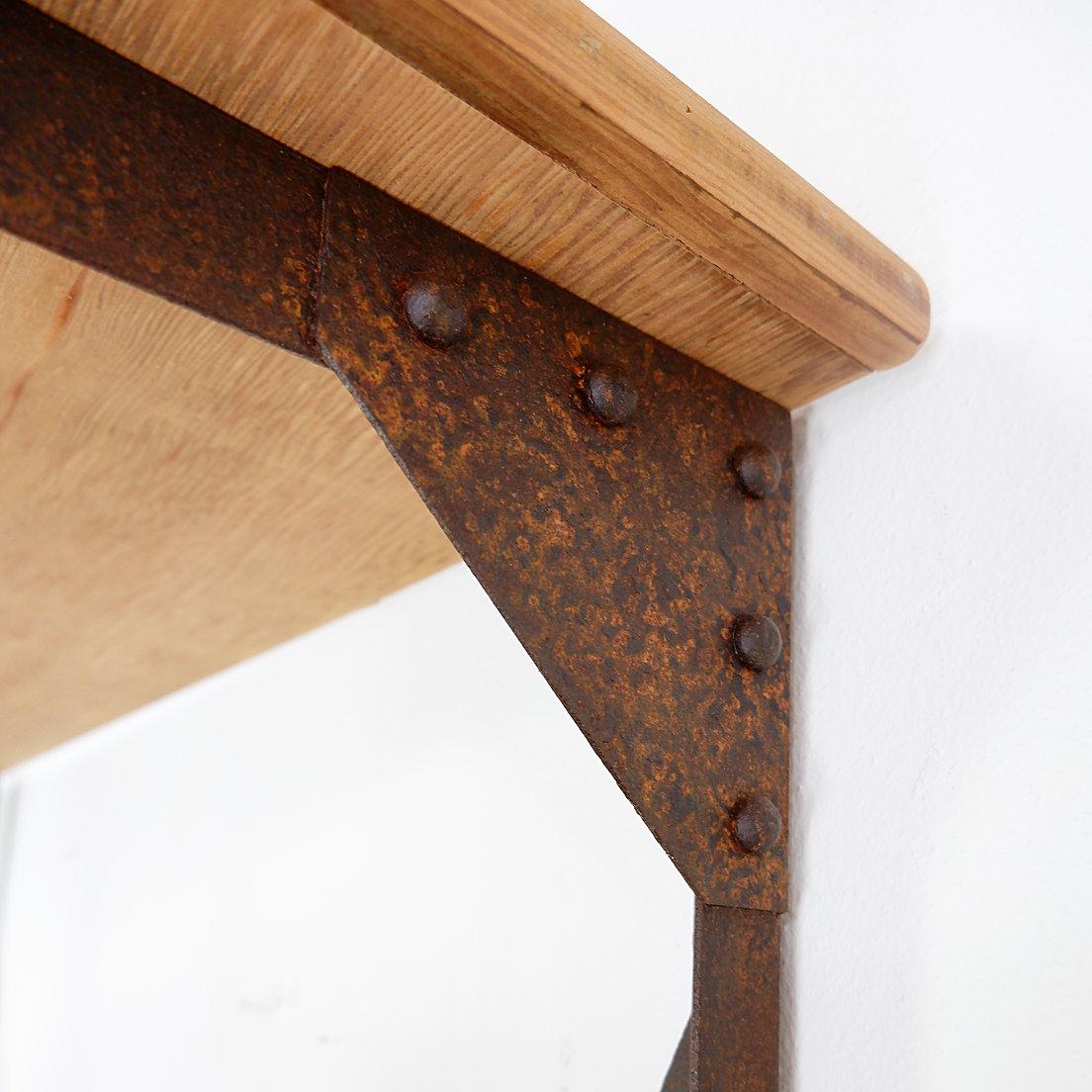 Metal Industrial shelf in the style of Theodore Scherf For Sale