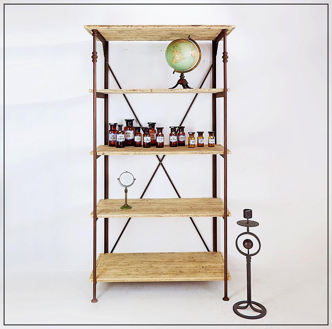 Industrial shelf in the style of Theodore Scherf For Sale 4