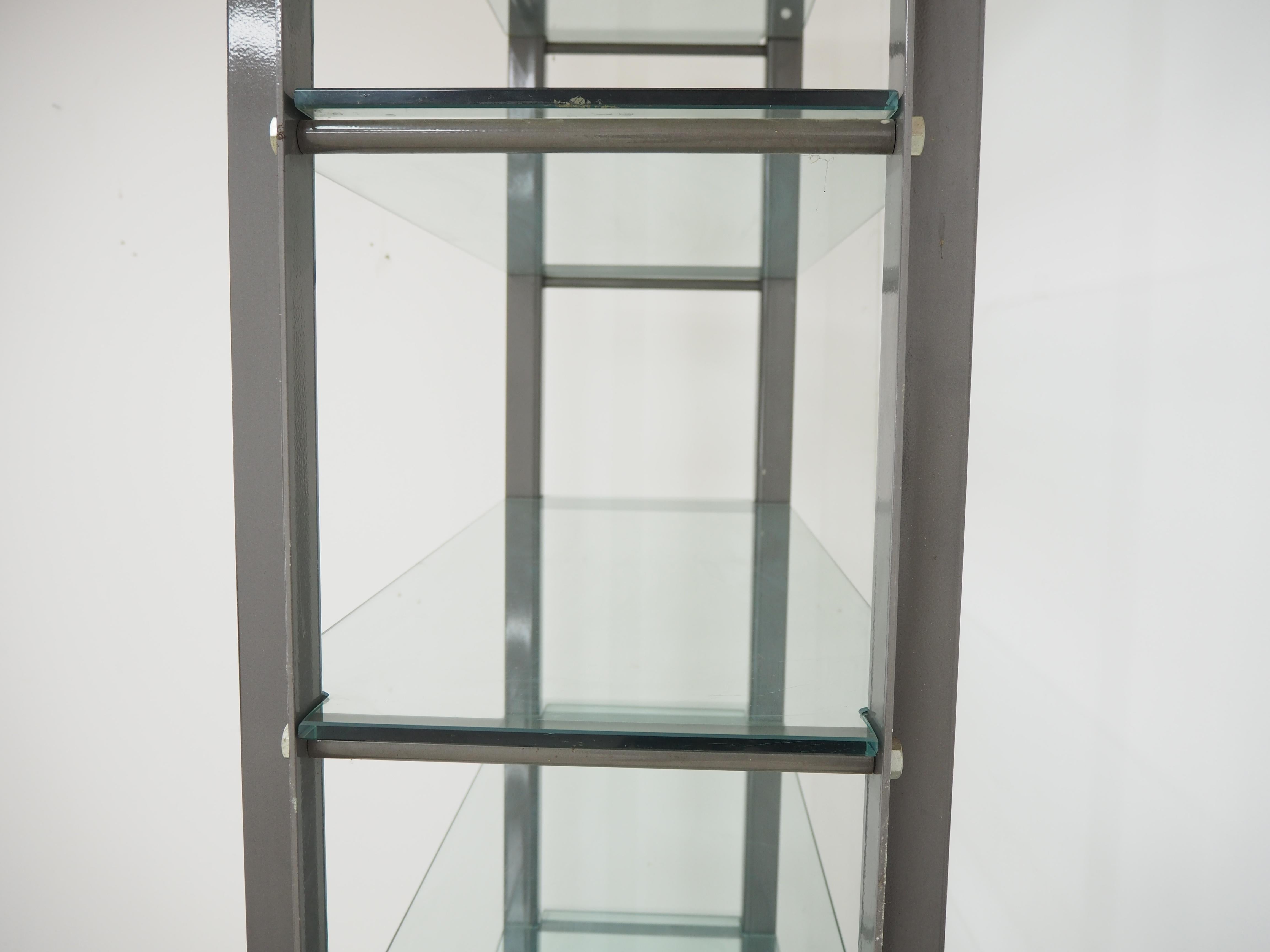 Industrial Shelves, Steel and Tempered Glass, 2000s For Sale 3
