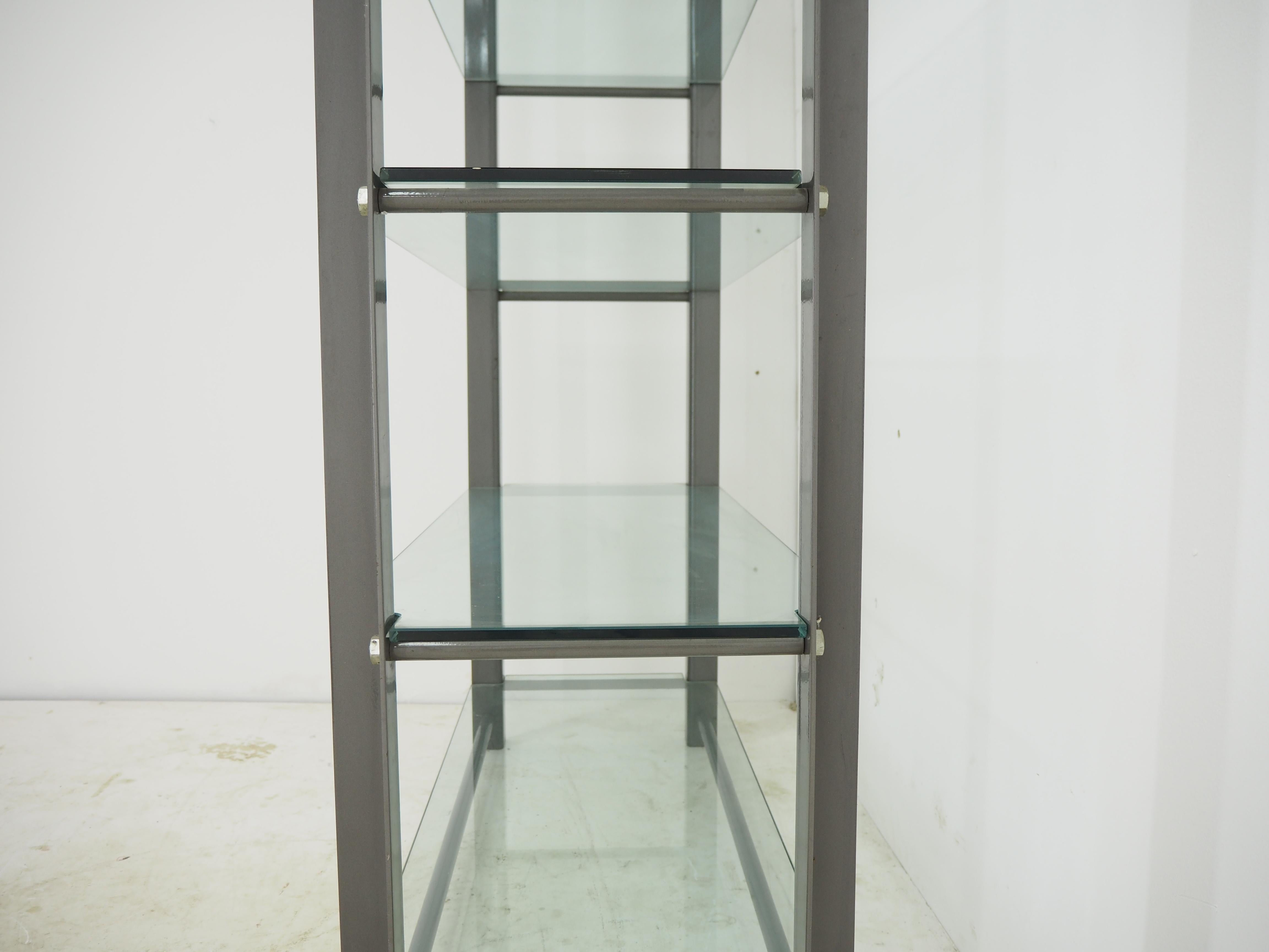 Industrial Shelves, Steel and Tempered Glass, 2000s For Sale 4