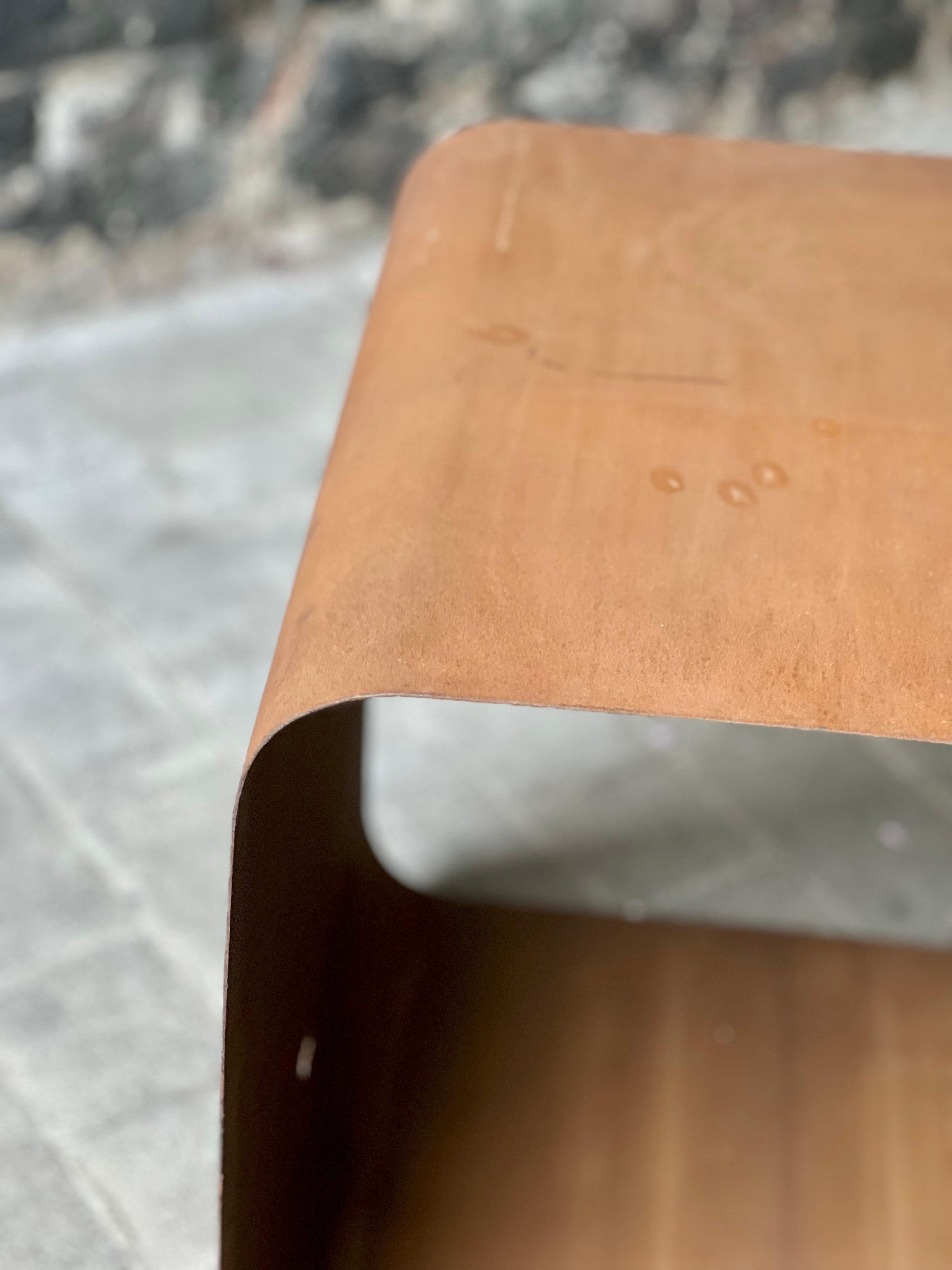Industrial Side Table in Corten Steel, Brussels, 1974 In Fair Condition For Sale In Bruxelles, BE