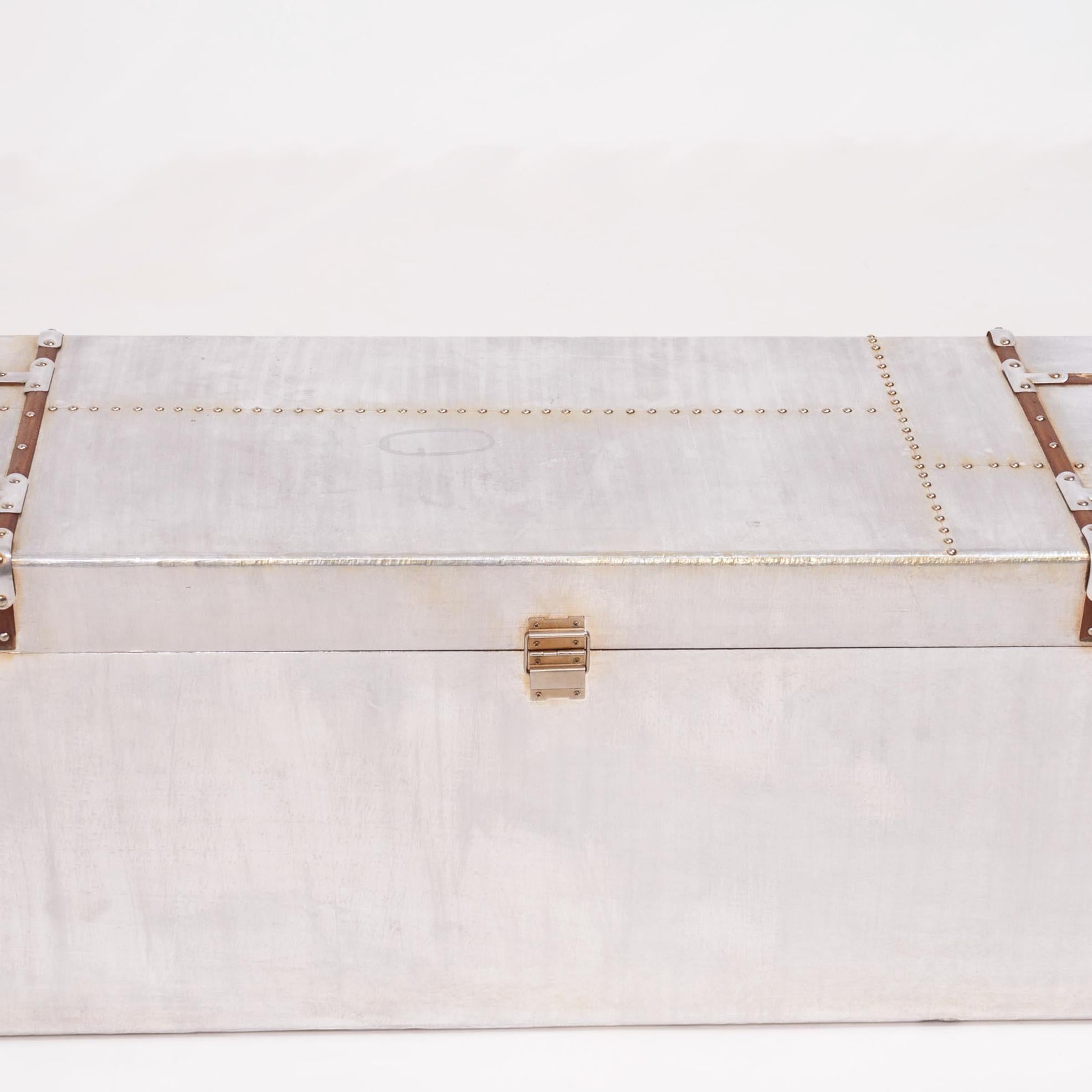 Industrial Silver Storage Trunk with Drawer 3