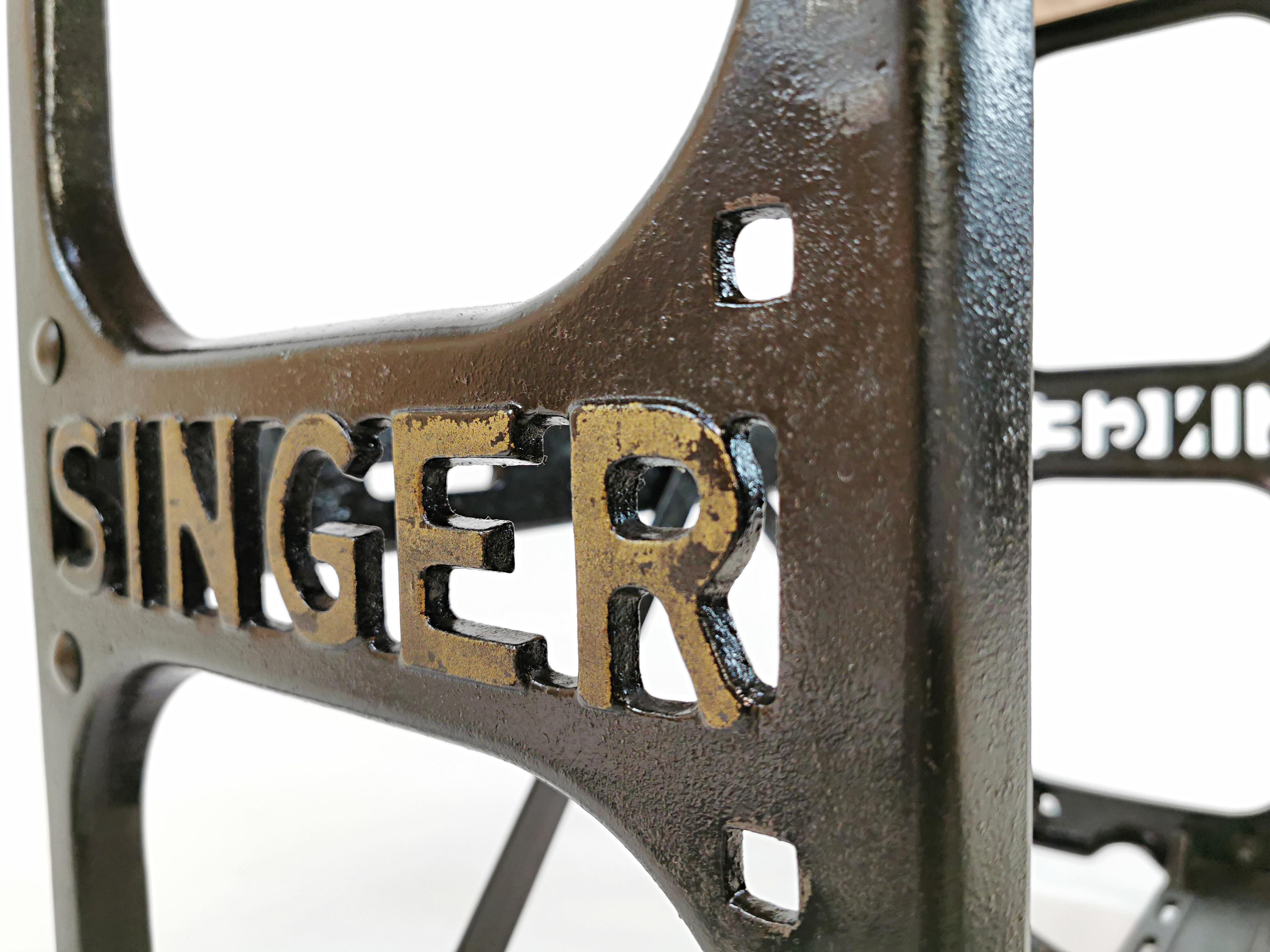 Mid-Century Modern Industrial Singer Engineers Machinists Desk Table Bench Vintage Midcentury For Sale