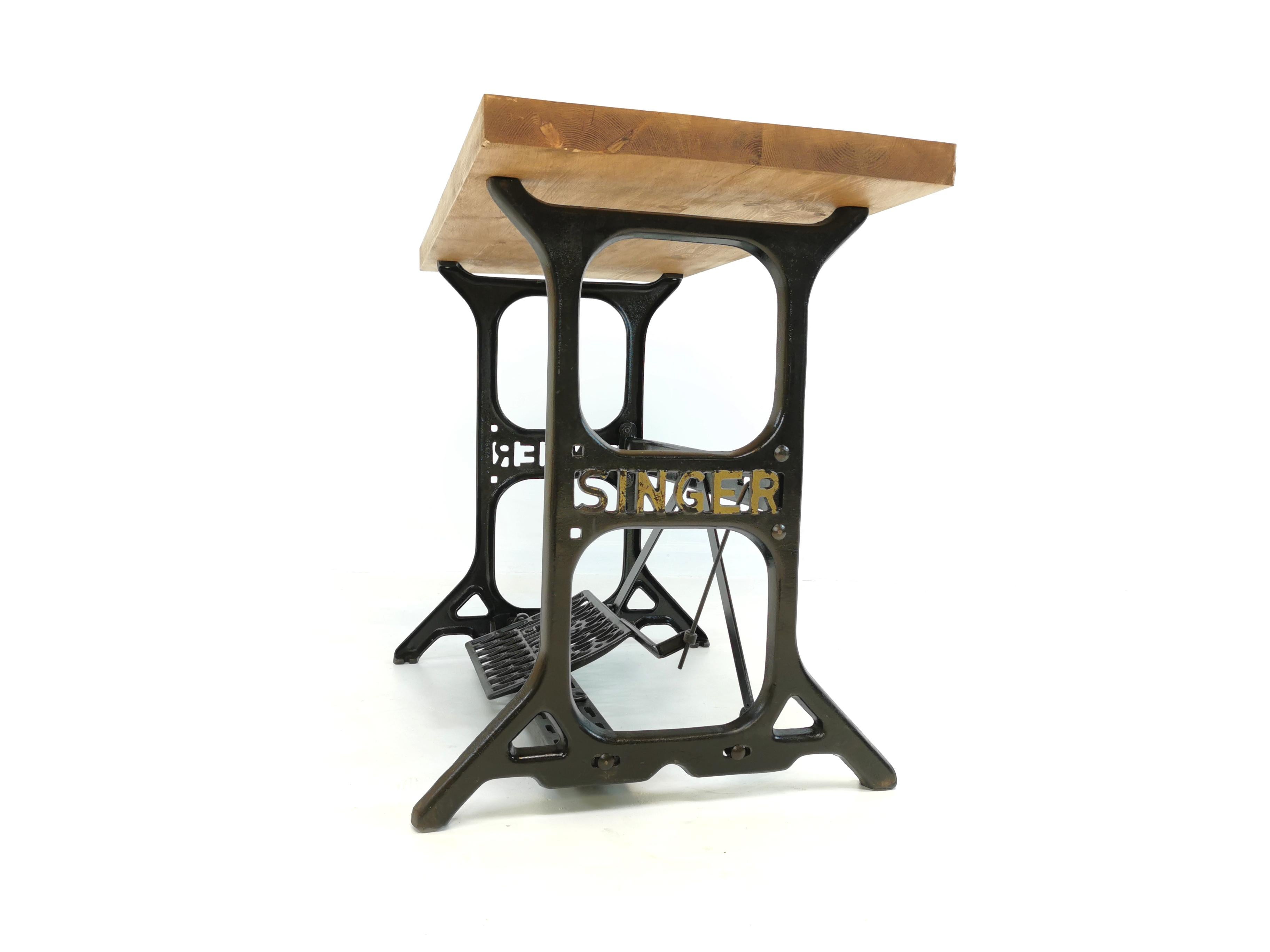 Mid-20th Century Industrial Singer Engineers Machinists Desk Table Bench Vintage Midcentury For Sale