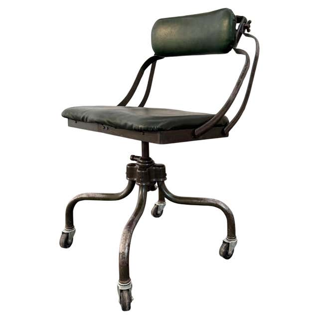 Leather DoMore Industrial Swivel Adjustable Rolling Desk Chair For Sale ...