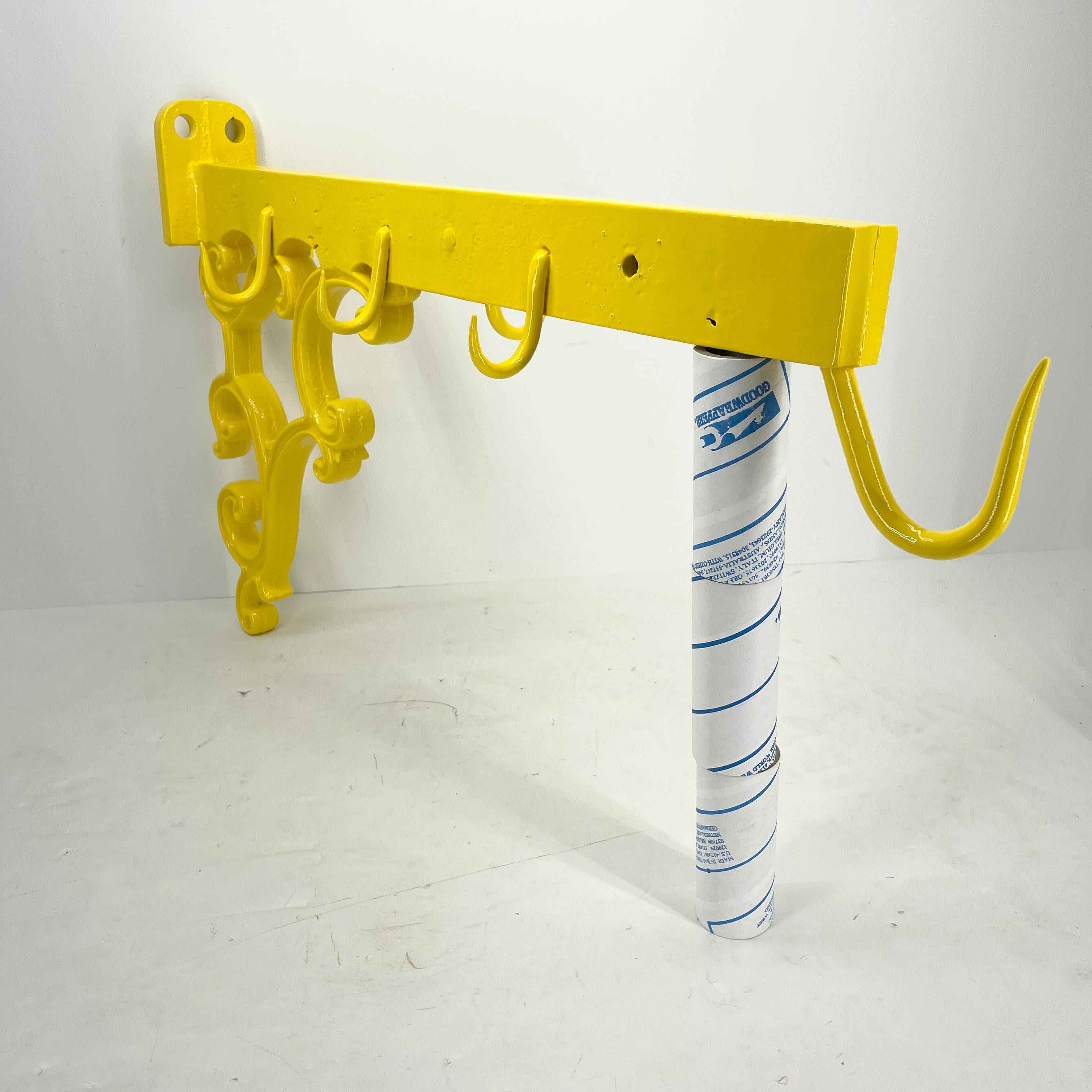 Industrial Size Kitchen Meat Hook in Bright Sunshine Yellow For Sale 5