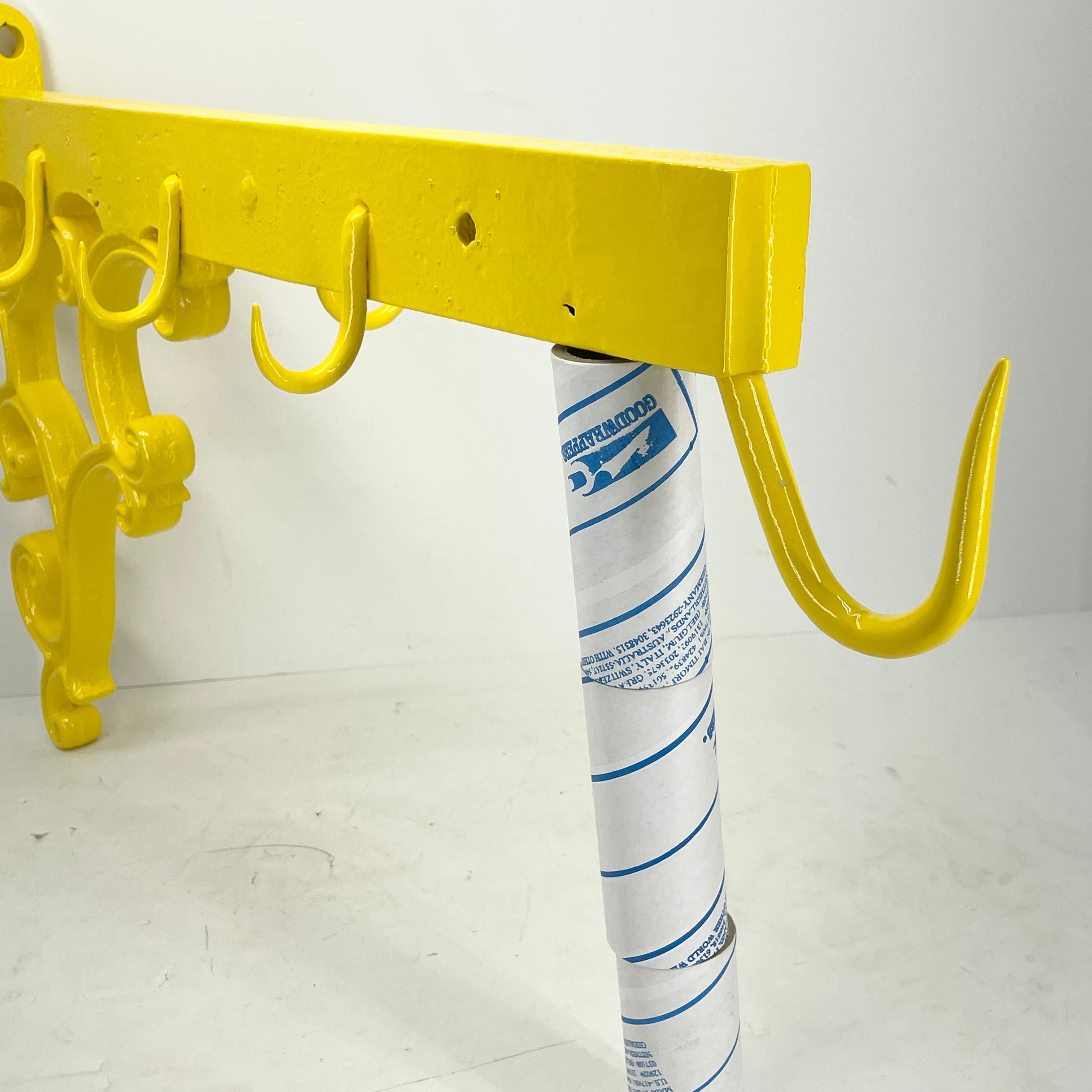 Industrial Size Kitchen Meat Hook in Bright Sunshine Yellow For Sale 7