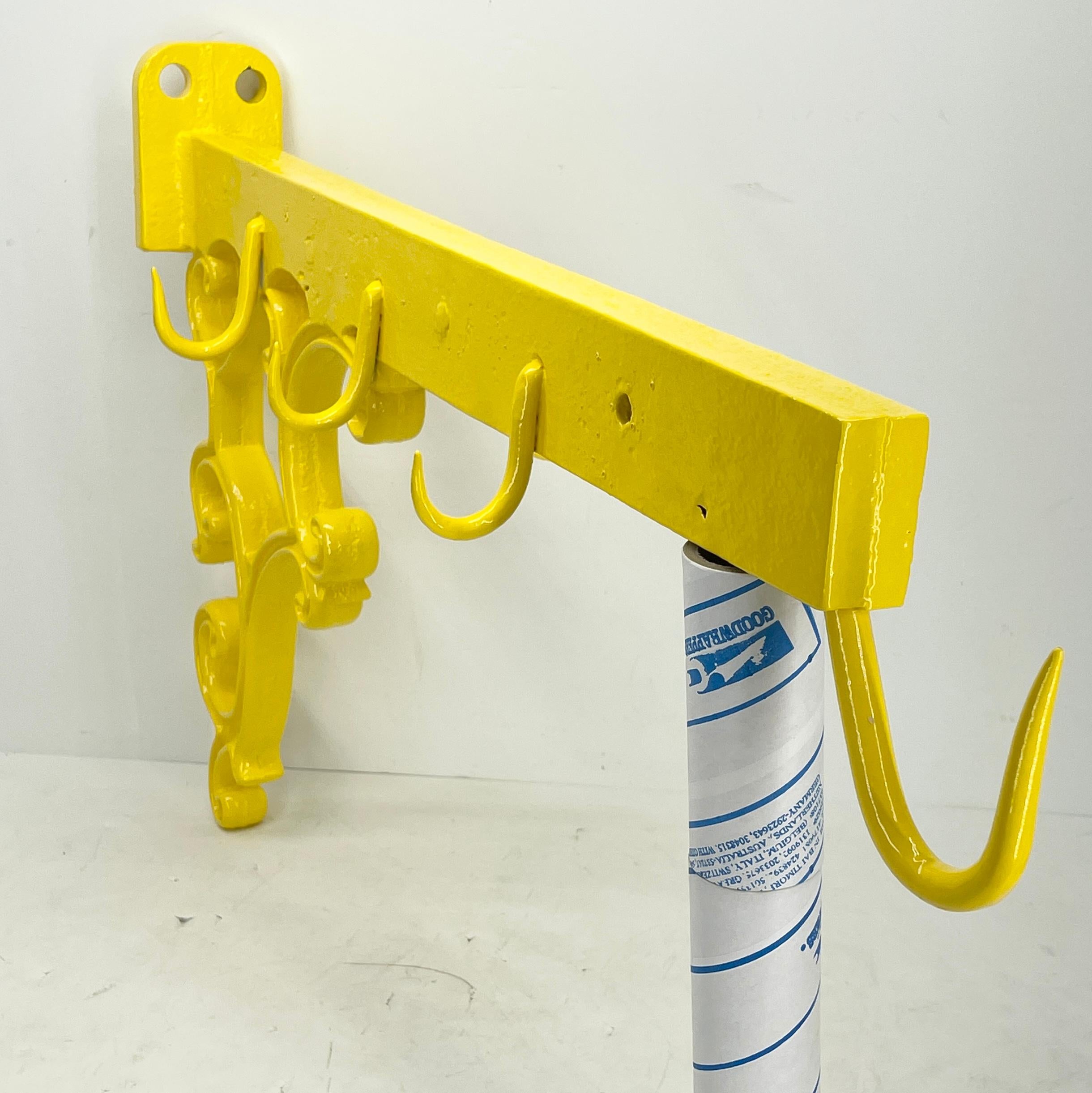 Industrial Size Kitchen Meat Hook in Bright Sunshine Yellow For Sale 8