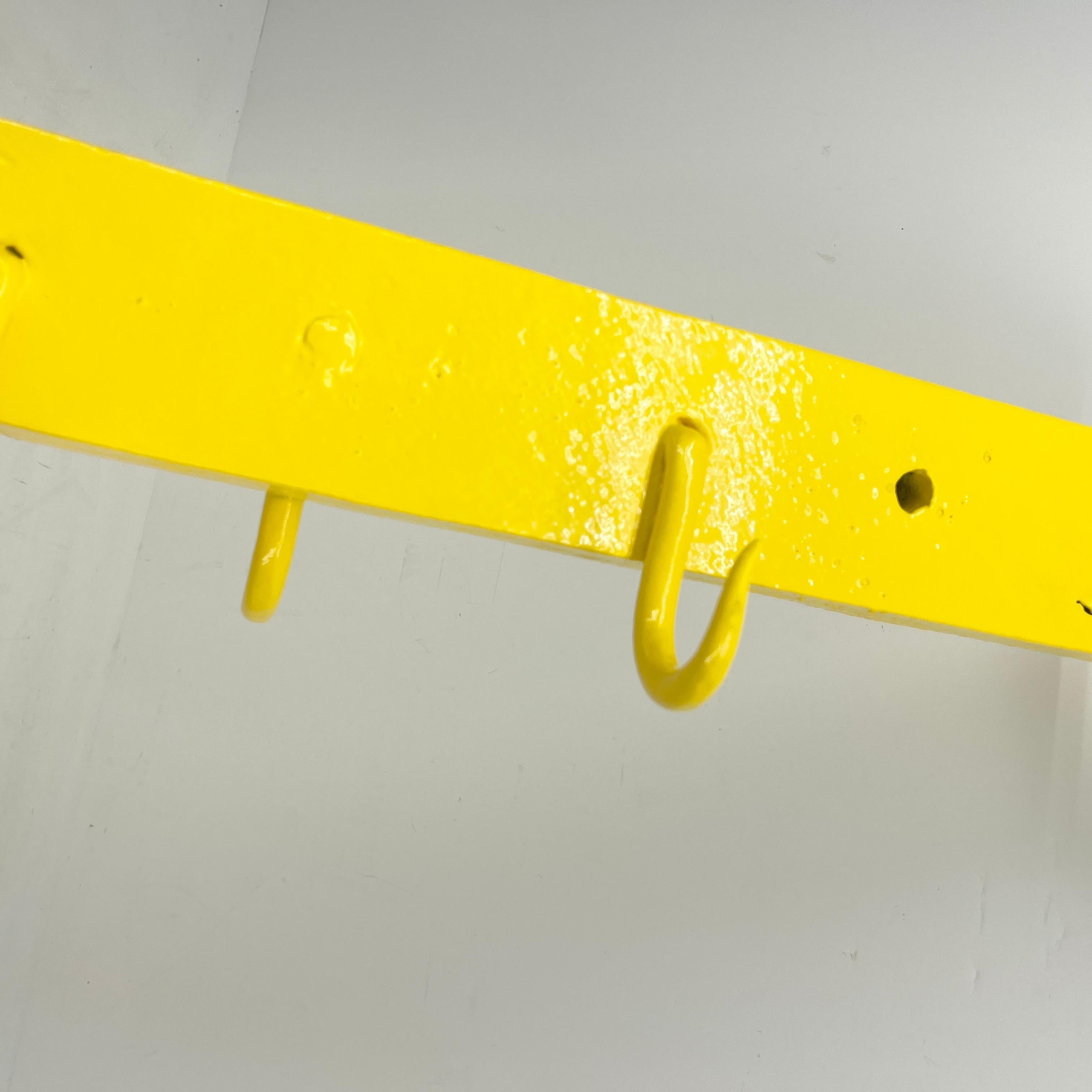 Mid-20th Century Industrial Size Kitchen Meat Hook in Bright Sunshine Yellow For Sale