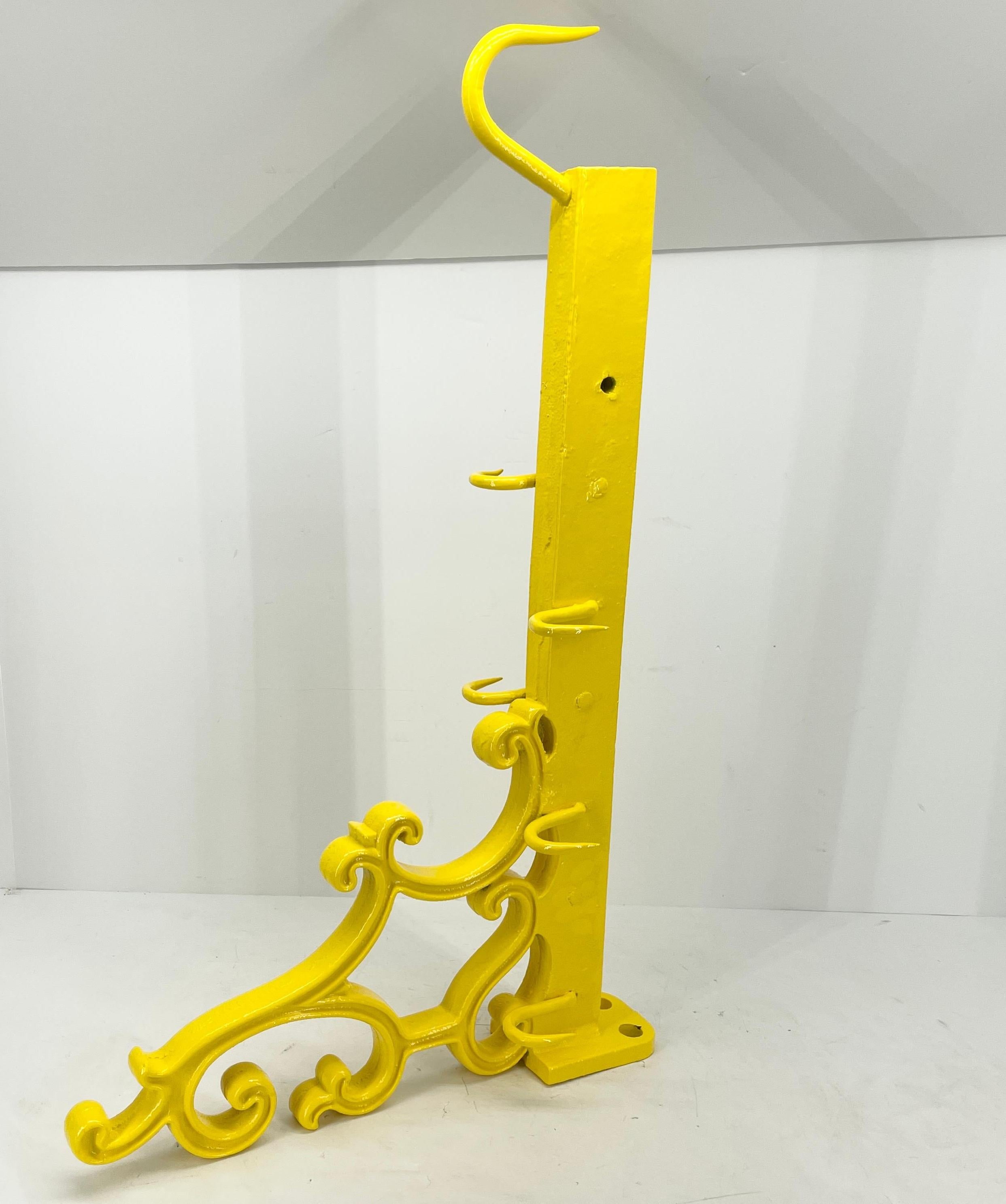 Industrial Size Kitchen Meat Hook in Bright Sunshine Yellow For Sale 2