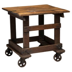 Industrial Slatted Table, England 1950