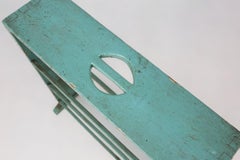 Industrial small mint-colored rack or bookcase with 4 shelves
