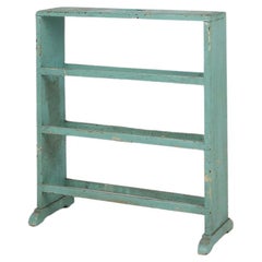 Antique Industrial small mint-colored rack or bookcase with 4 shelves 