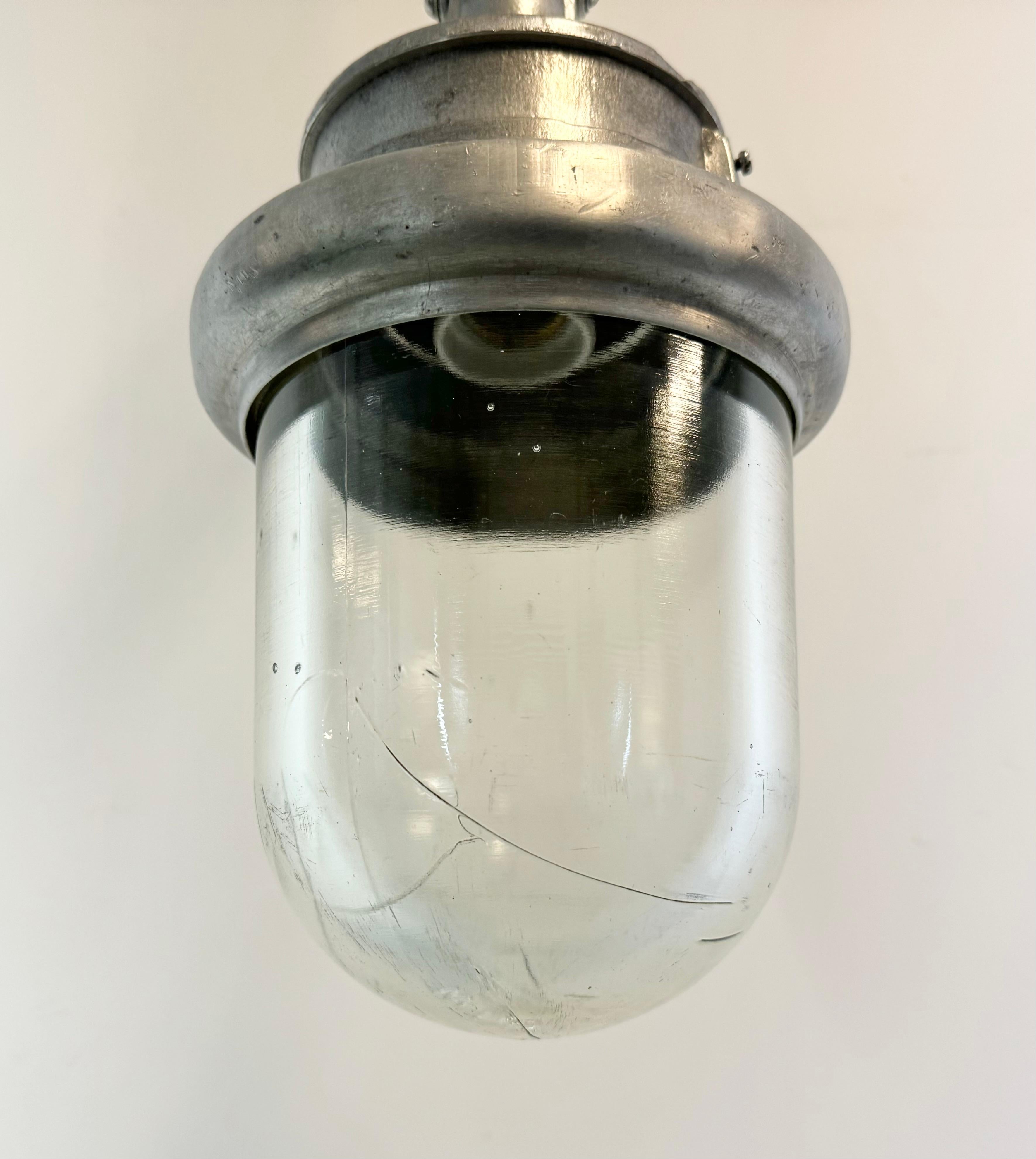 20th Century Industrial Soviet Aluminium Factory Pendant Lamp, 1960s For Sale