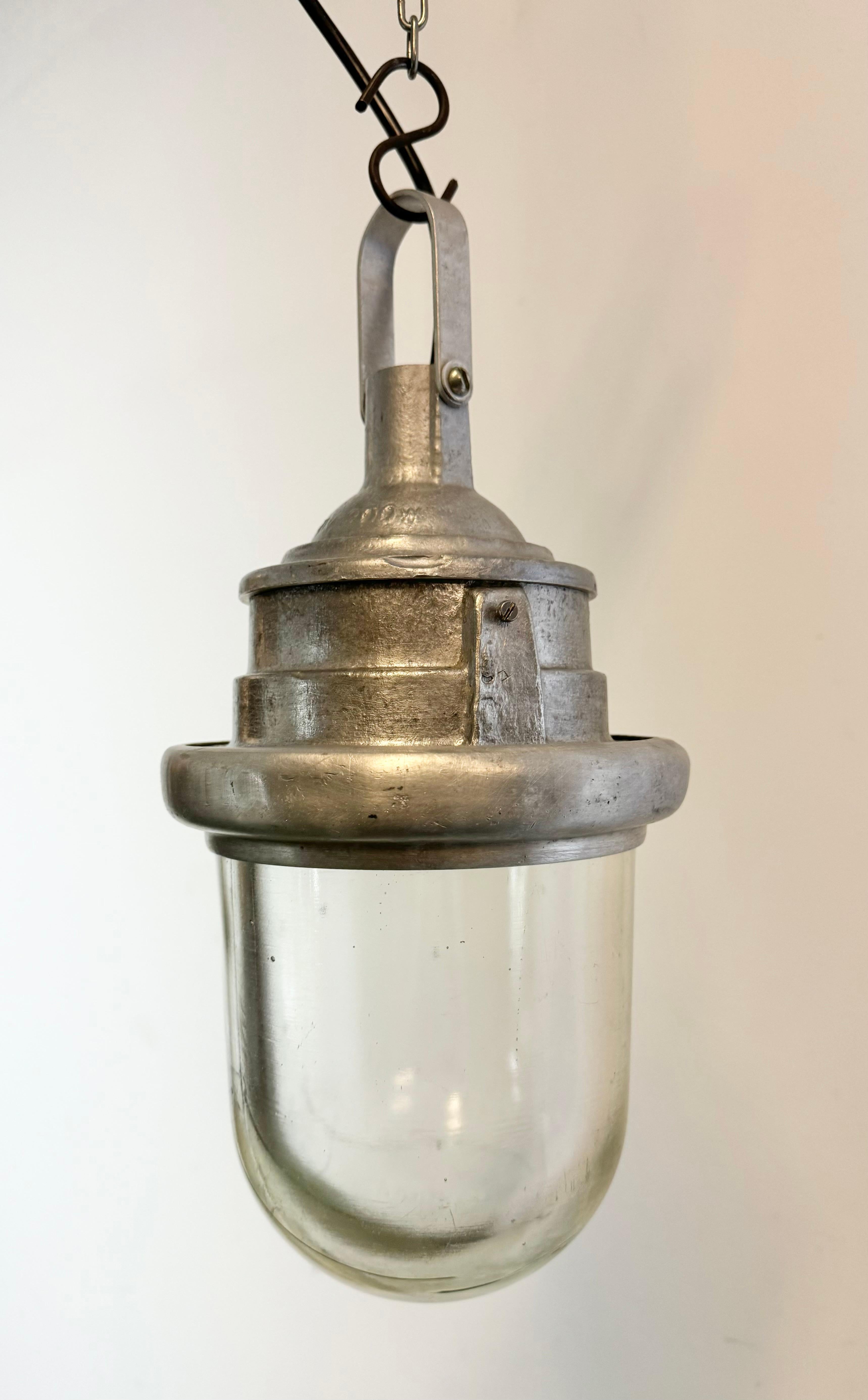 Industrial Soviet Aluminium Factory Pendant Lamp, 1960s For Sale 1