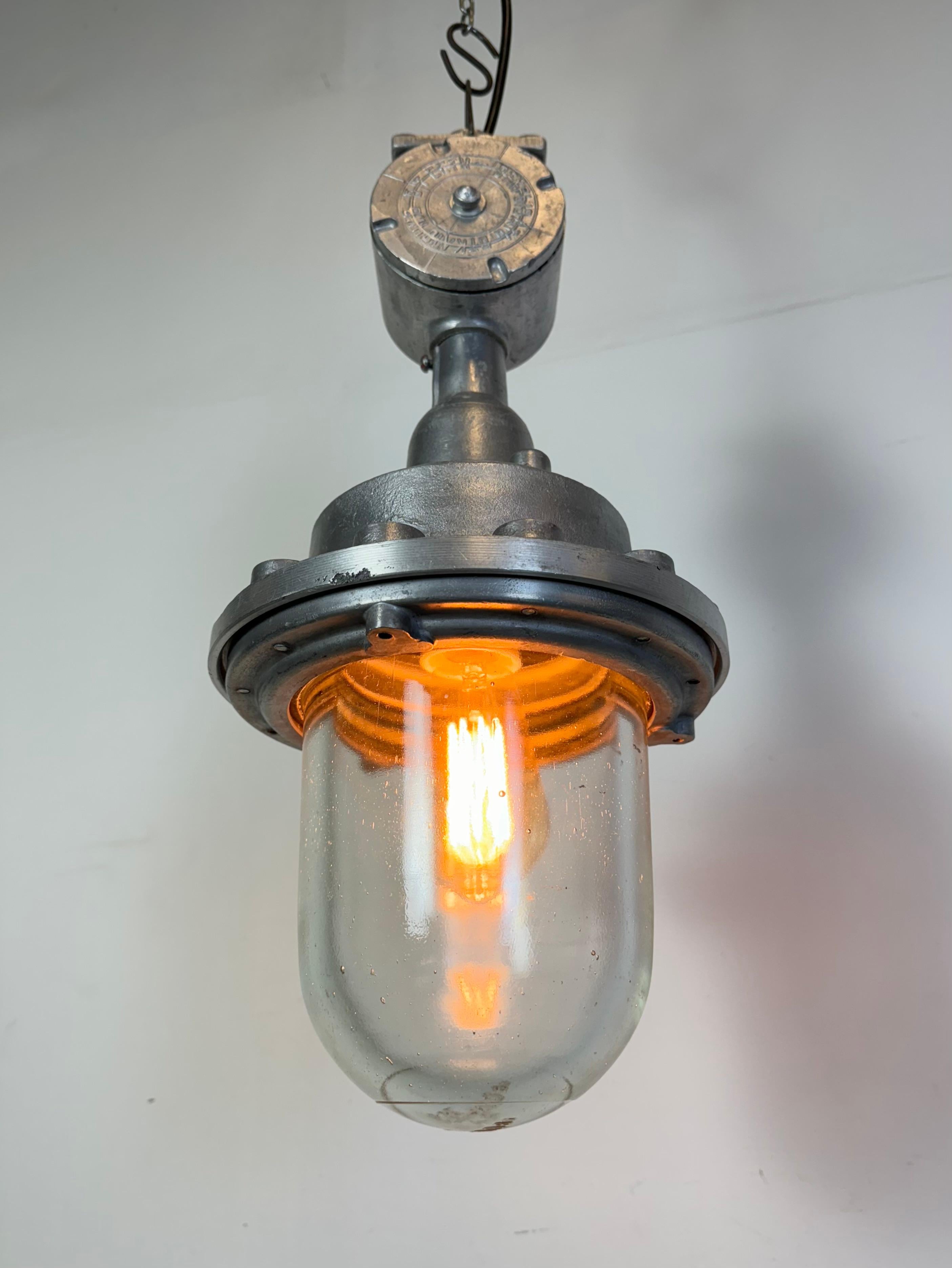 Industrial Soviet Aluminium Factory Pendant Lamp, 1960s For Sale 3