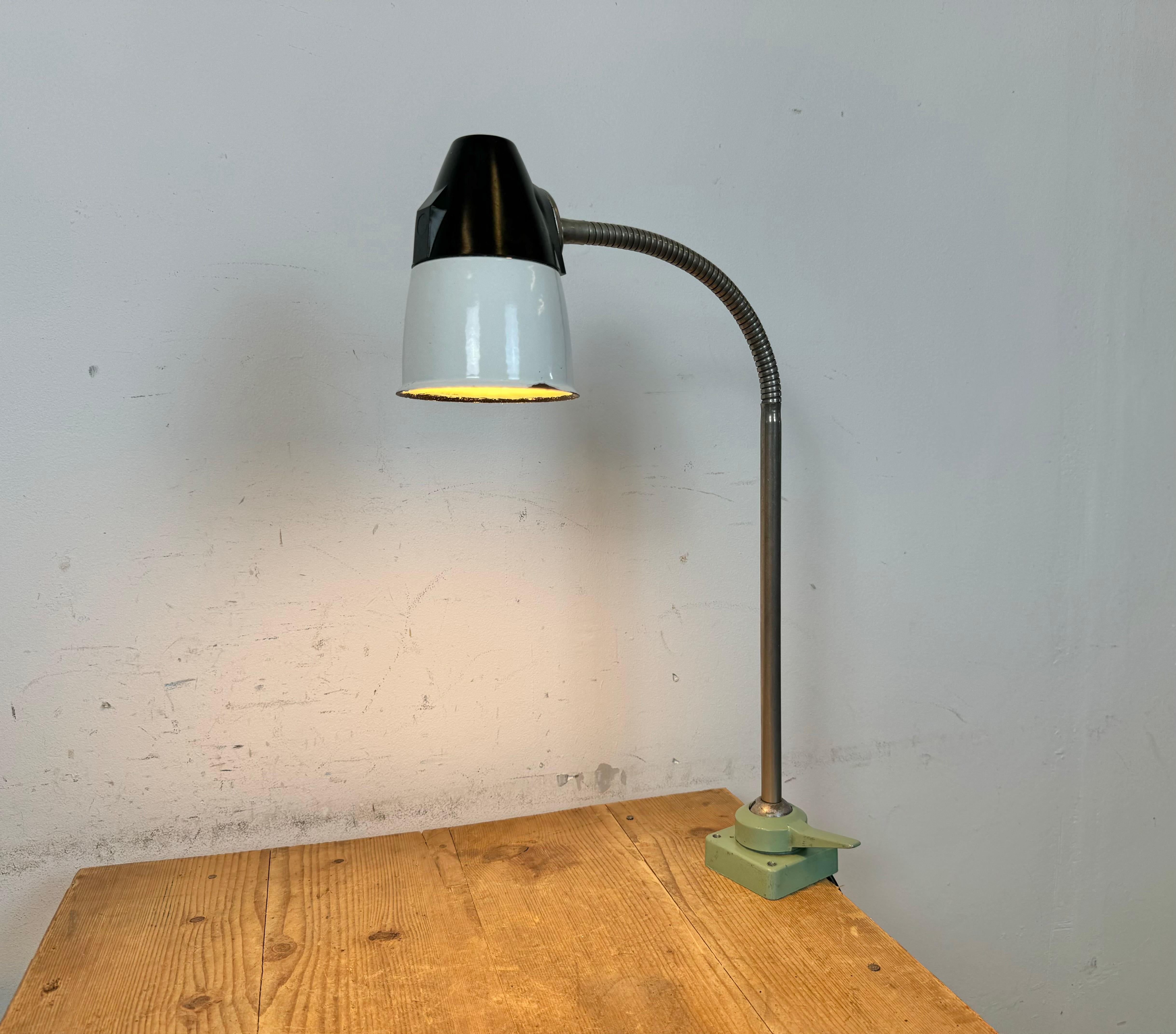 Industrial Soviet  Gooseneck Work Table Lamp, 1960s For Sale 14
