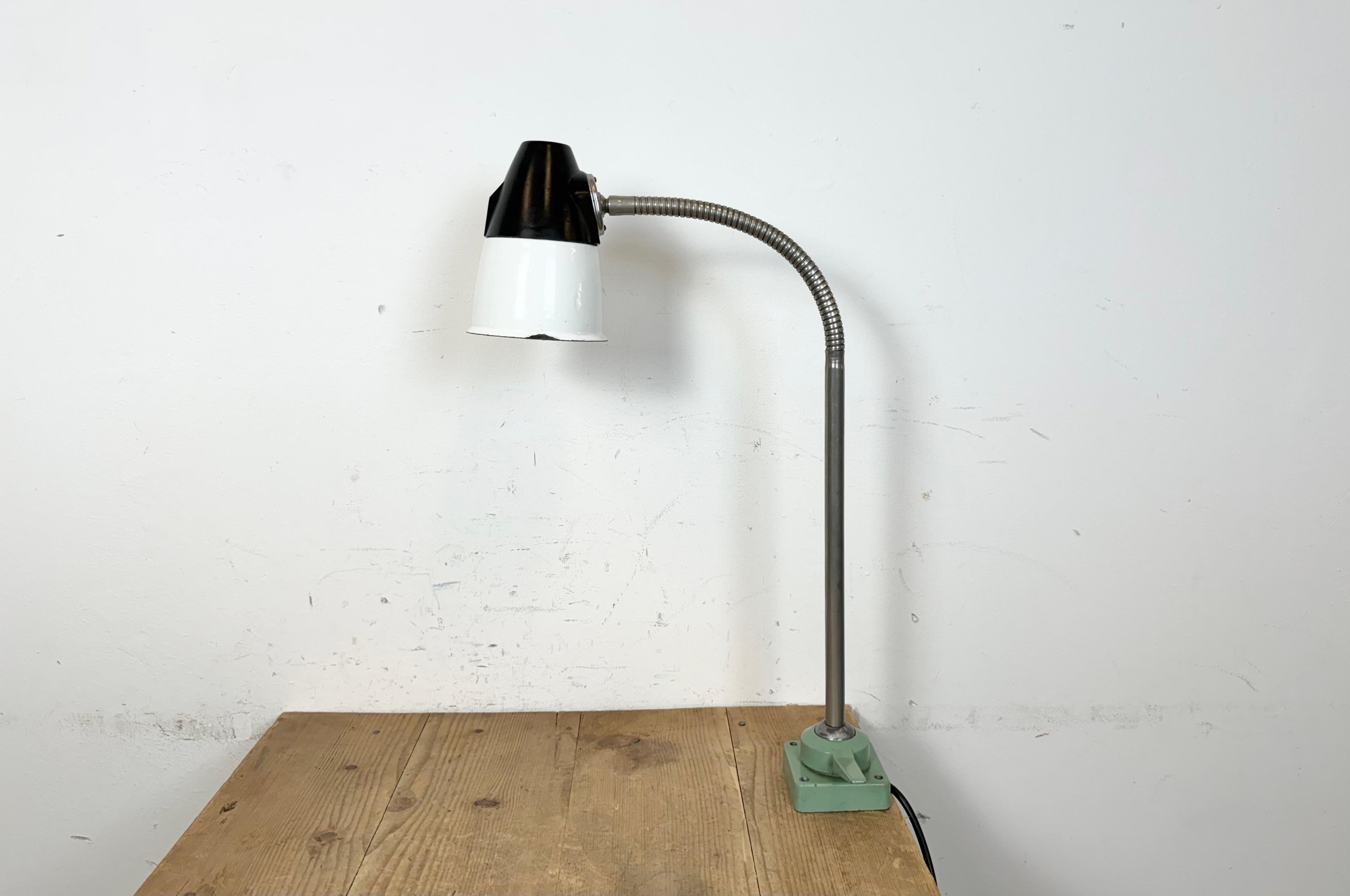 Russian Industrial Soviet  Gooseneck Work Table Lamp, 1960s For Sale