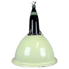 Industrial Soviet Light Green Enamel Pendant Lamp, 1960s