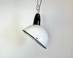 Industrial Soviet White Enamel Pendant Lamp, 1960s