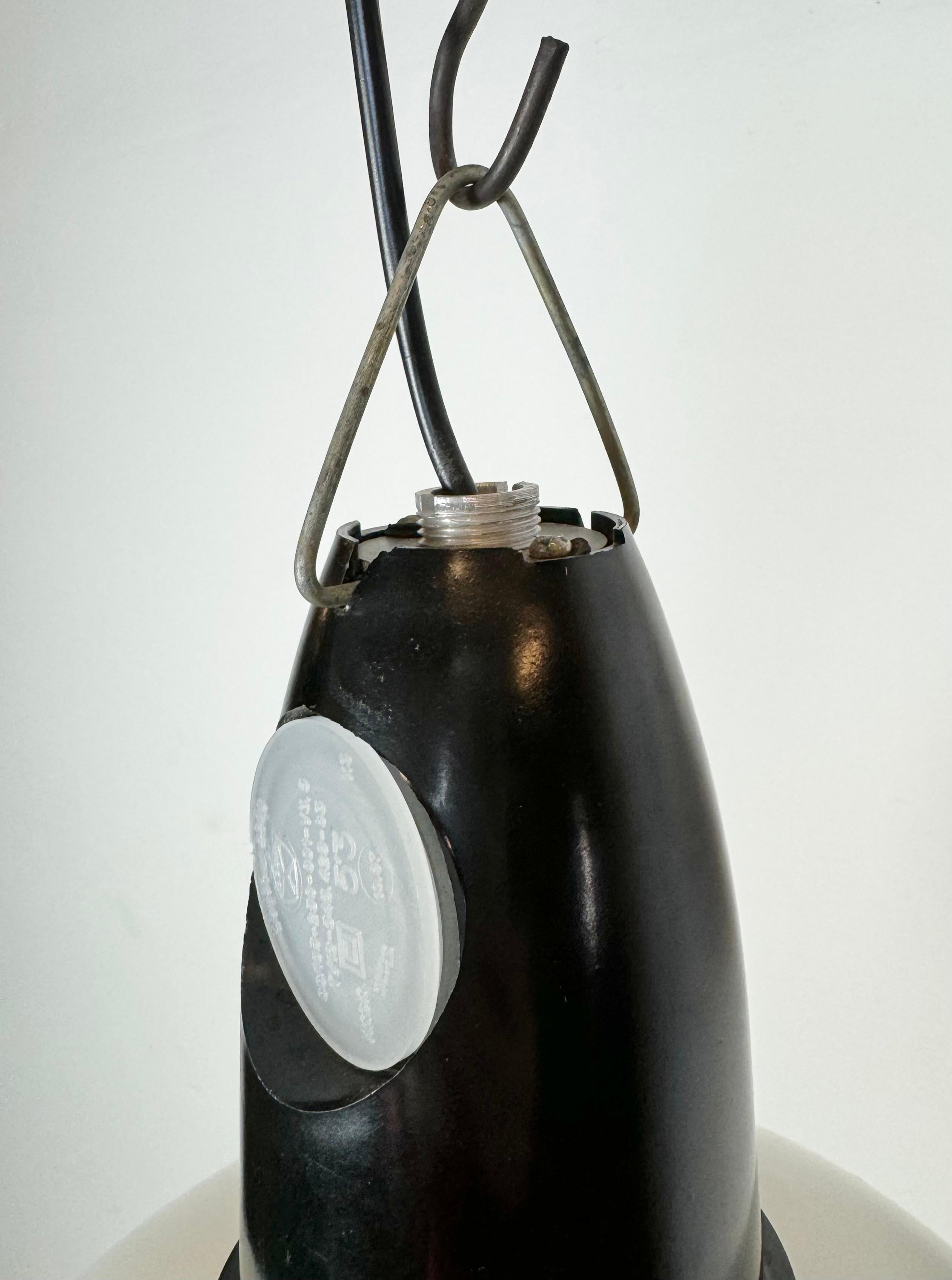 Industrial Soviet White Enamel Pendant Lamp, 1960s For Sale 2