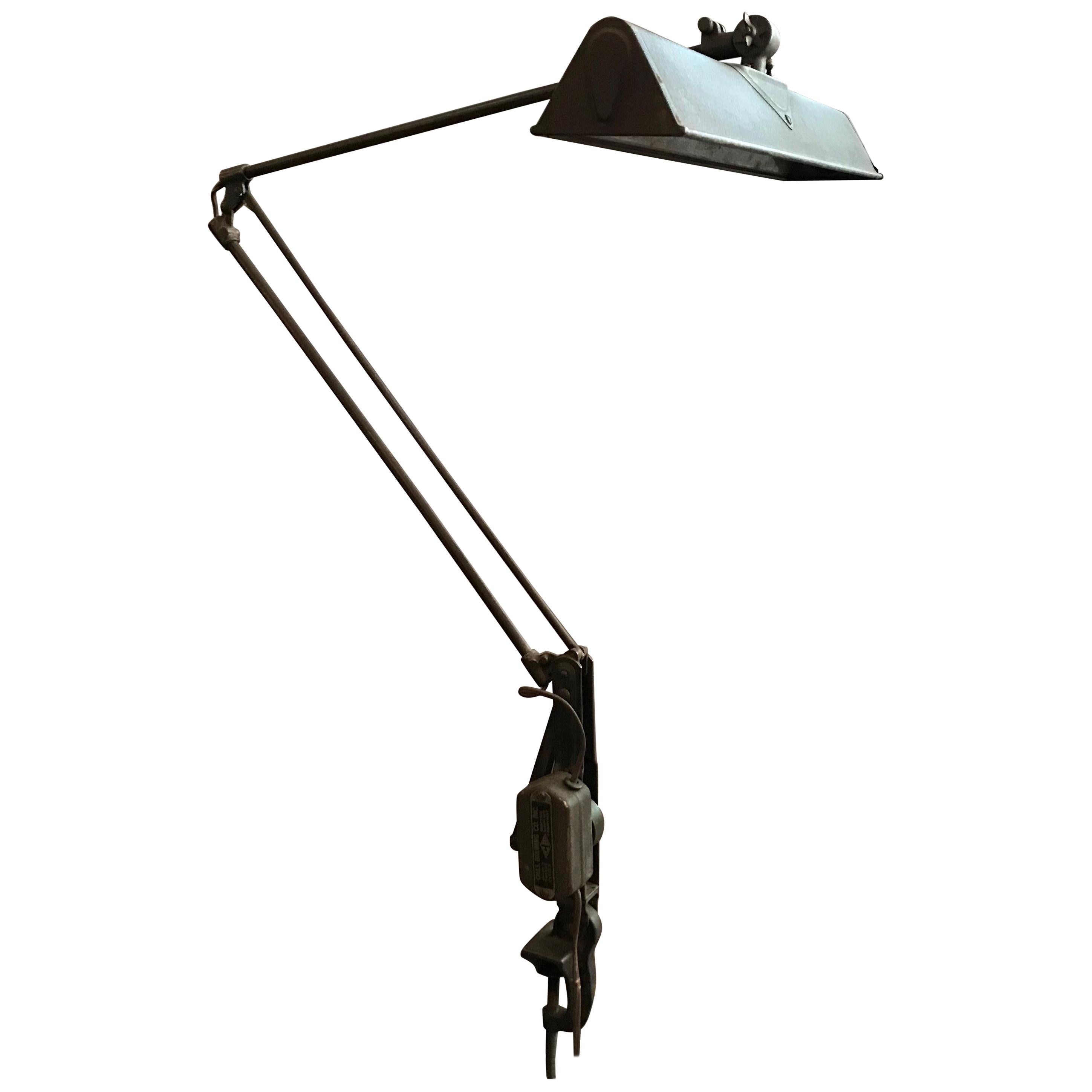 Industrial Spring-Arm Architects Drafting Task Lamp by Dazor