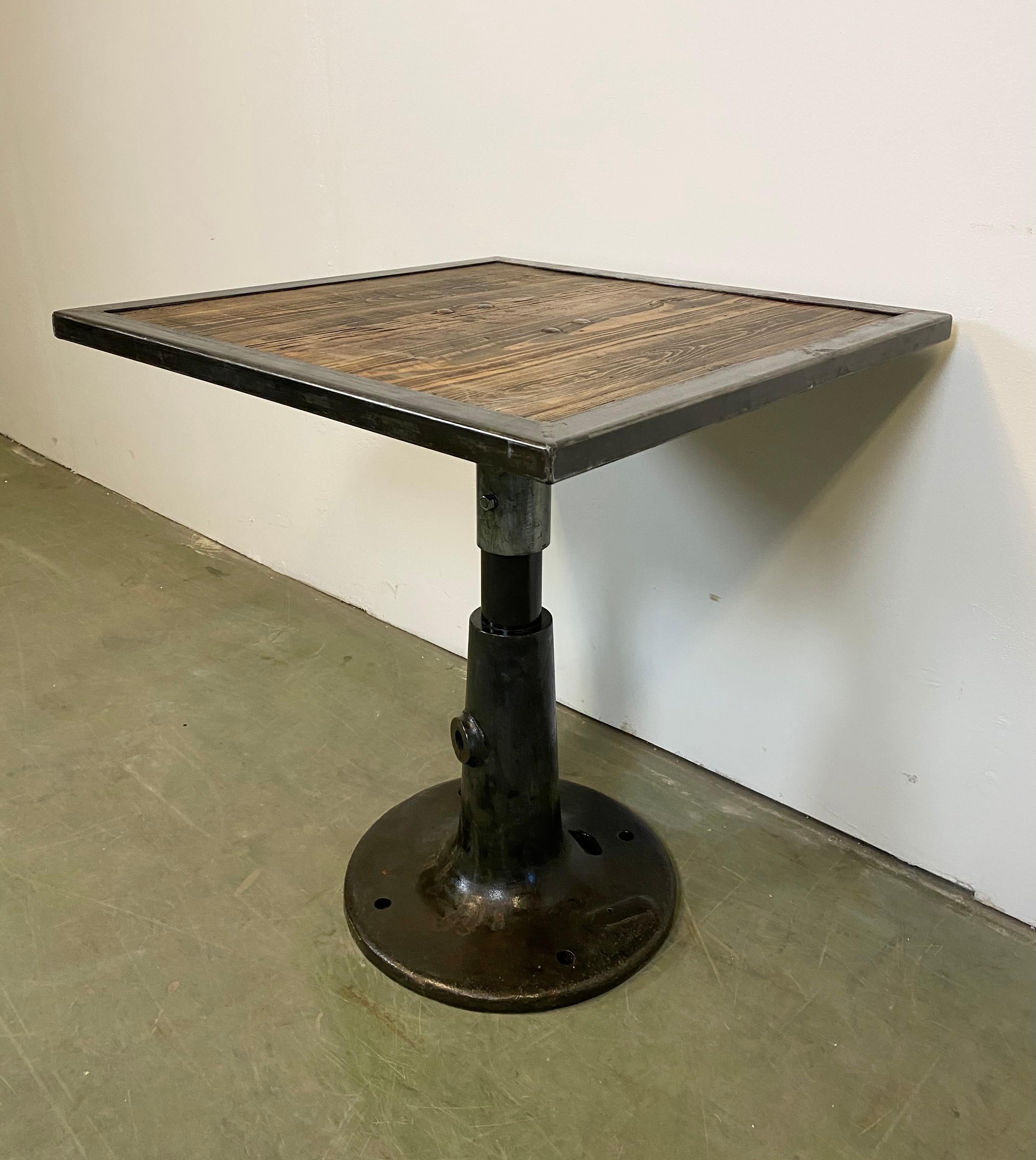 European Industrial Square Coffee Table, 1960s