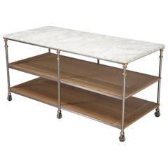 Industrial Stainless, Bronze Kitchen Island from Old Plank Collection Any Size